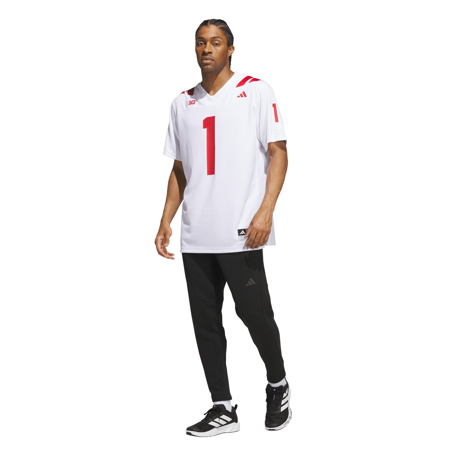 #1 Nebraska Huskers Away Football Jersey White - back view