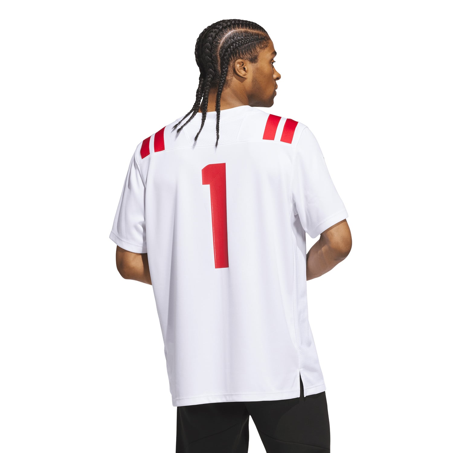 #1 Nebraska Huskers Away Football Jersey White - front view