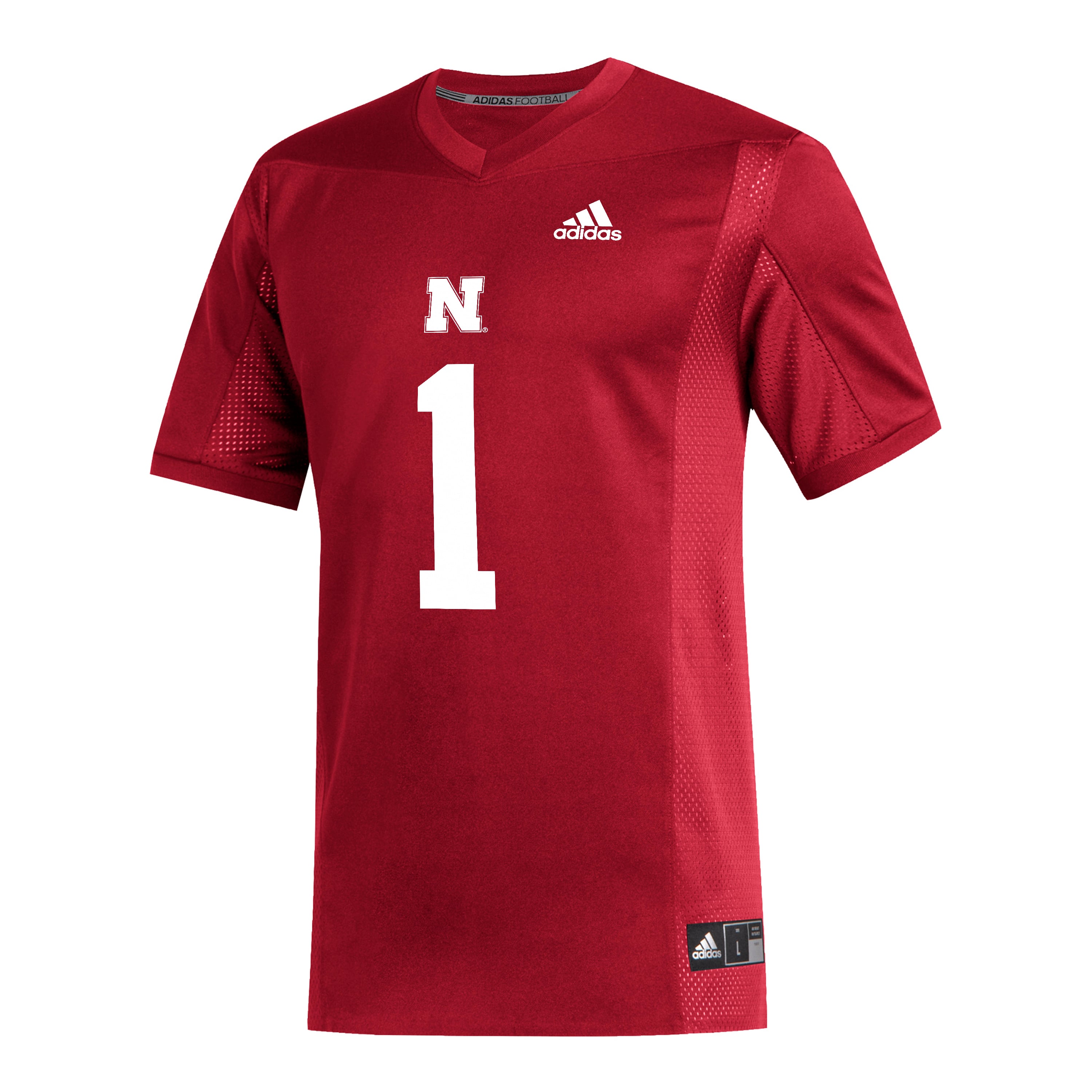 #1 Nebraska Huskers Football Jersey Scarlet - front view