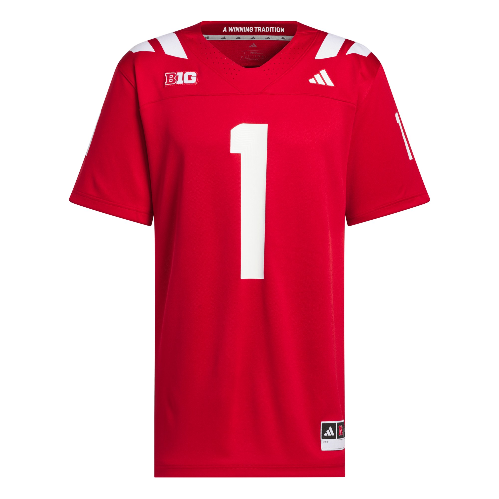 #1 Nebraska Huskers Home Jersey Scarlet - detail view 1