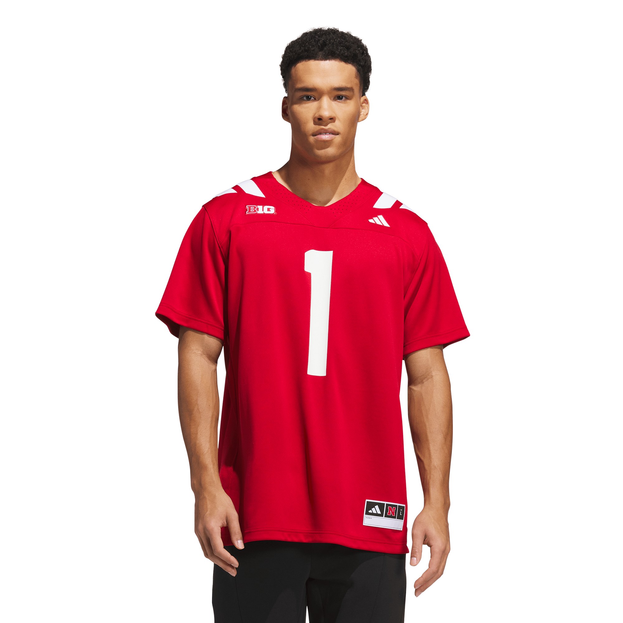 #1 Nebraska Huskers Home Jersey Scarlet - front and back view