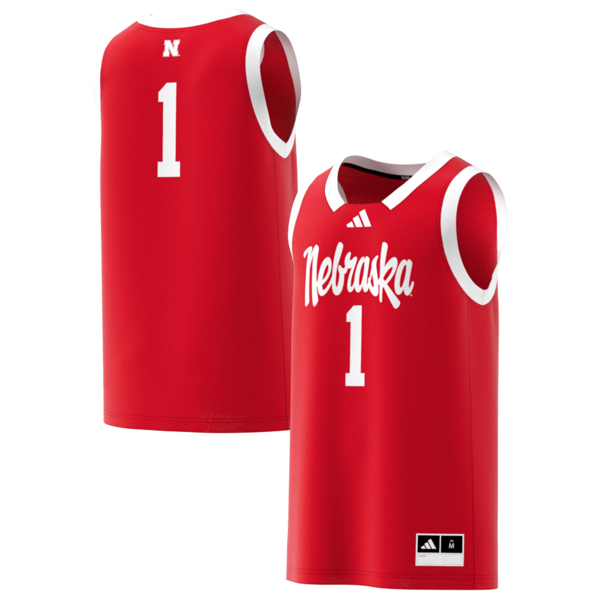 #1 Nebraska Huskers Jersey Scarlet - front and back view