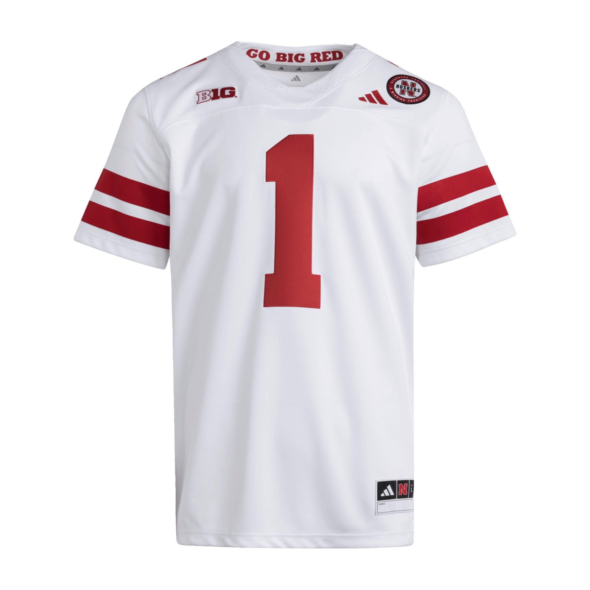 #1 Nebraska Huskers Jersey White - front view