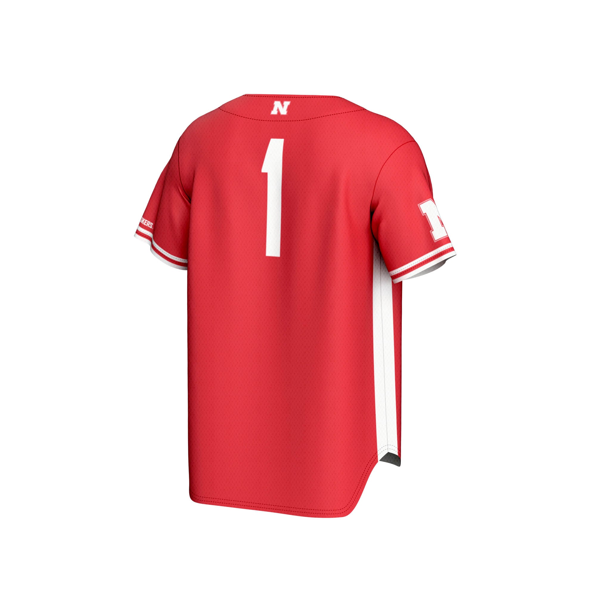 #1 Nebraska Huskers Lightweight Baseball Jersey Scarlet - back view