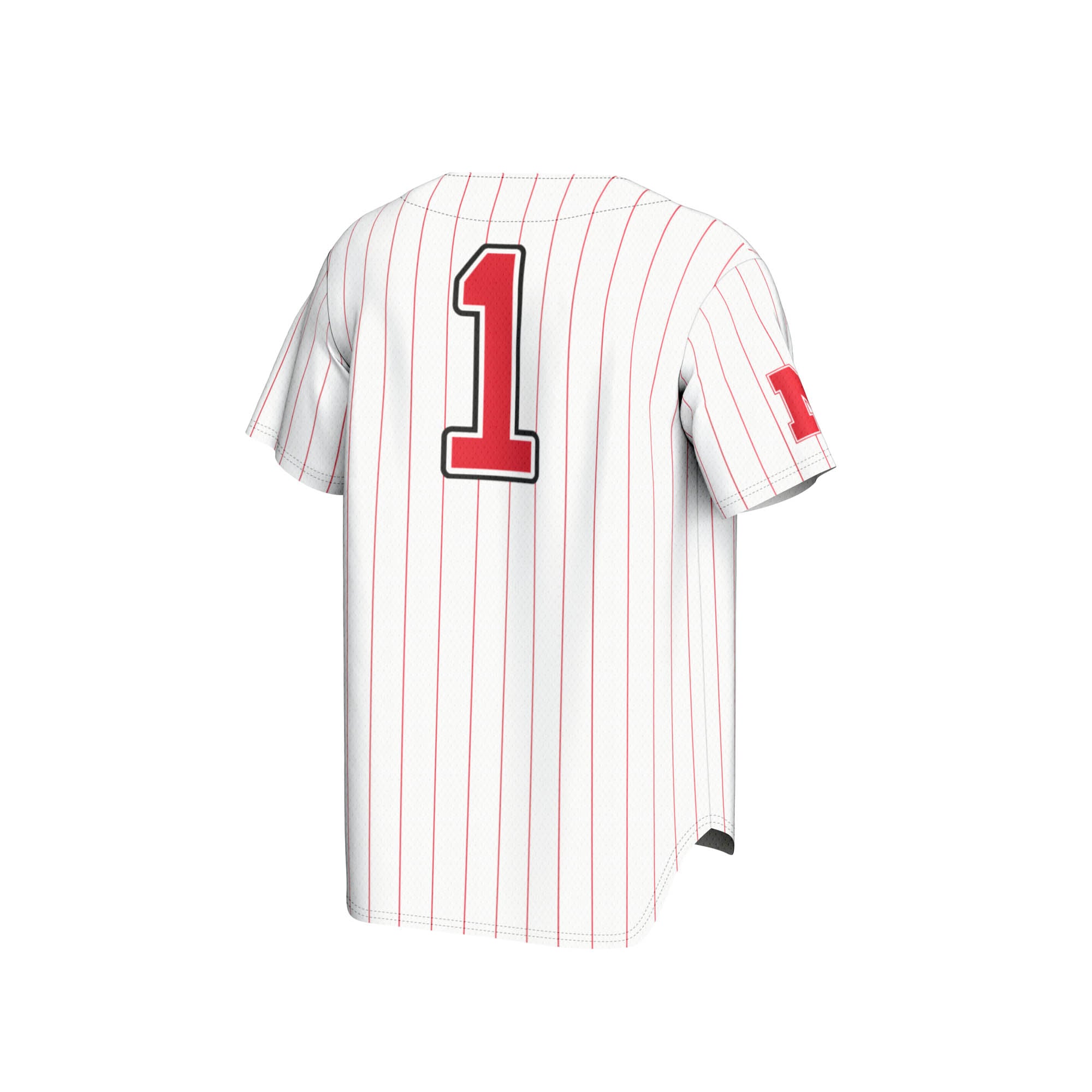 #1 Nebraska Huskers Lightweight Baseball Jersey White - back view
