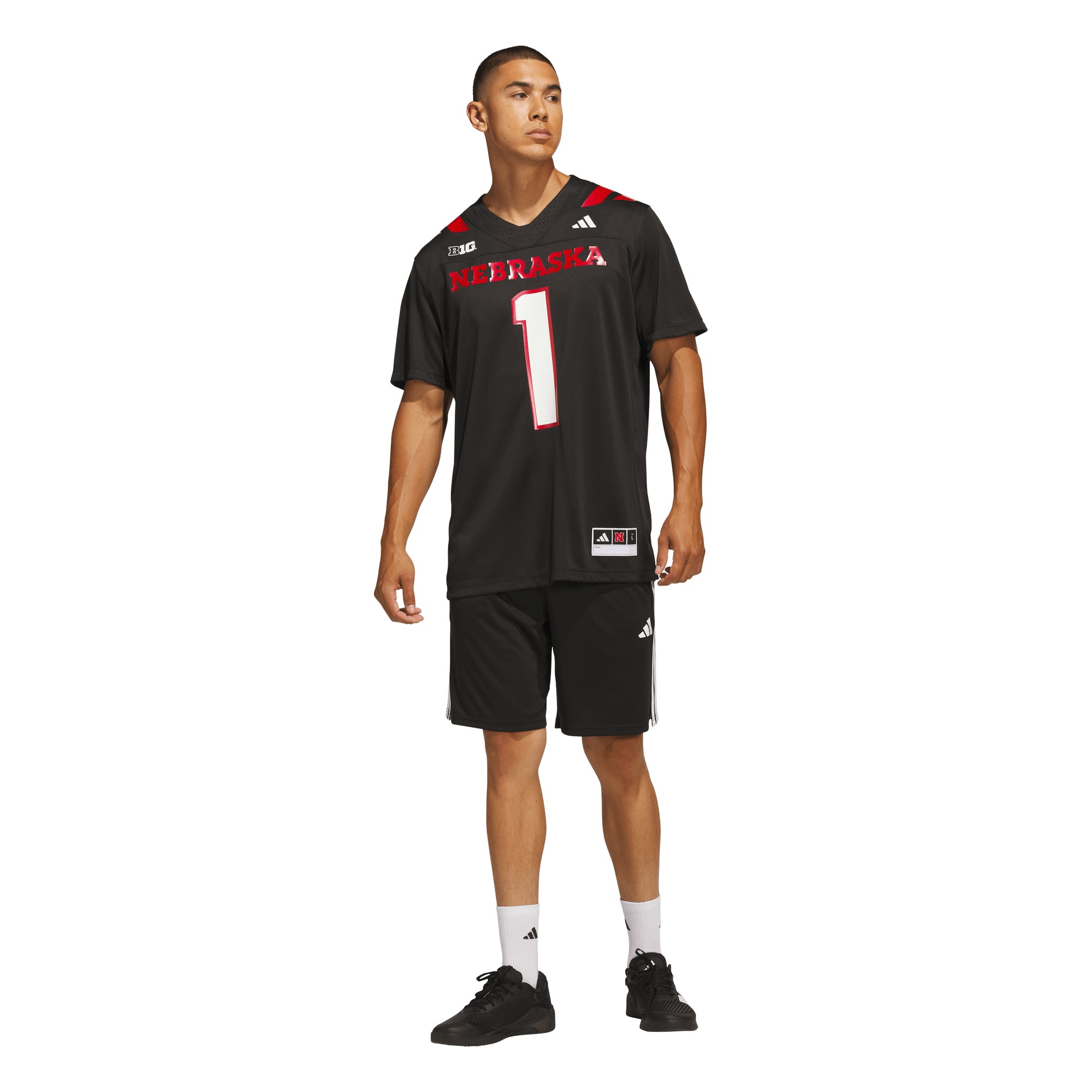 #1 Nebraska Huskers Our Red Burns Brighter Strategy Jersey Black - back view