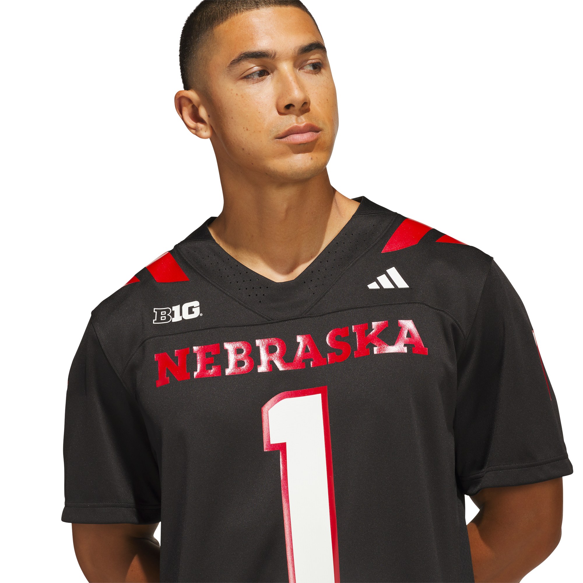 #1 Nebraska Huskers Our Red Burns Brighter Strategy Jersey Black - detail view 3