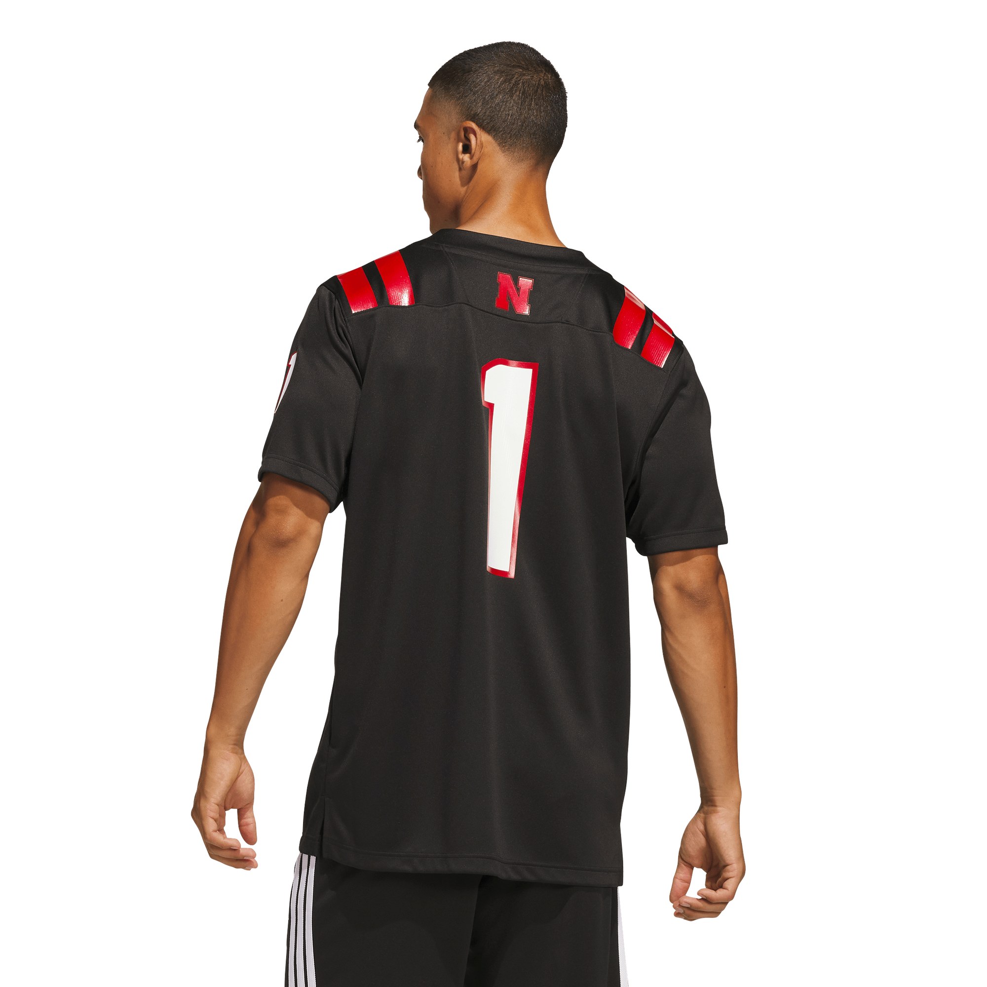 #1 Nebraska Huskers Our Red Burns Brighter Strategy Jersey Black - front view