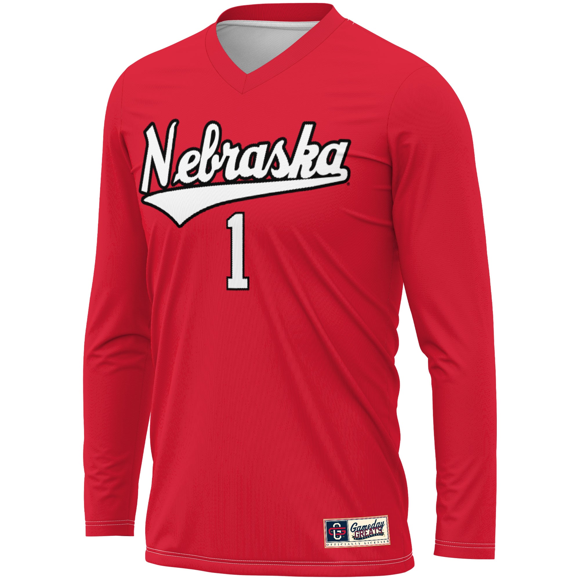 #1 Nebraska Huskers Unisex Lightweight Volleyball Jersey Scarlet - front view