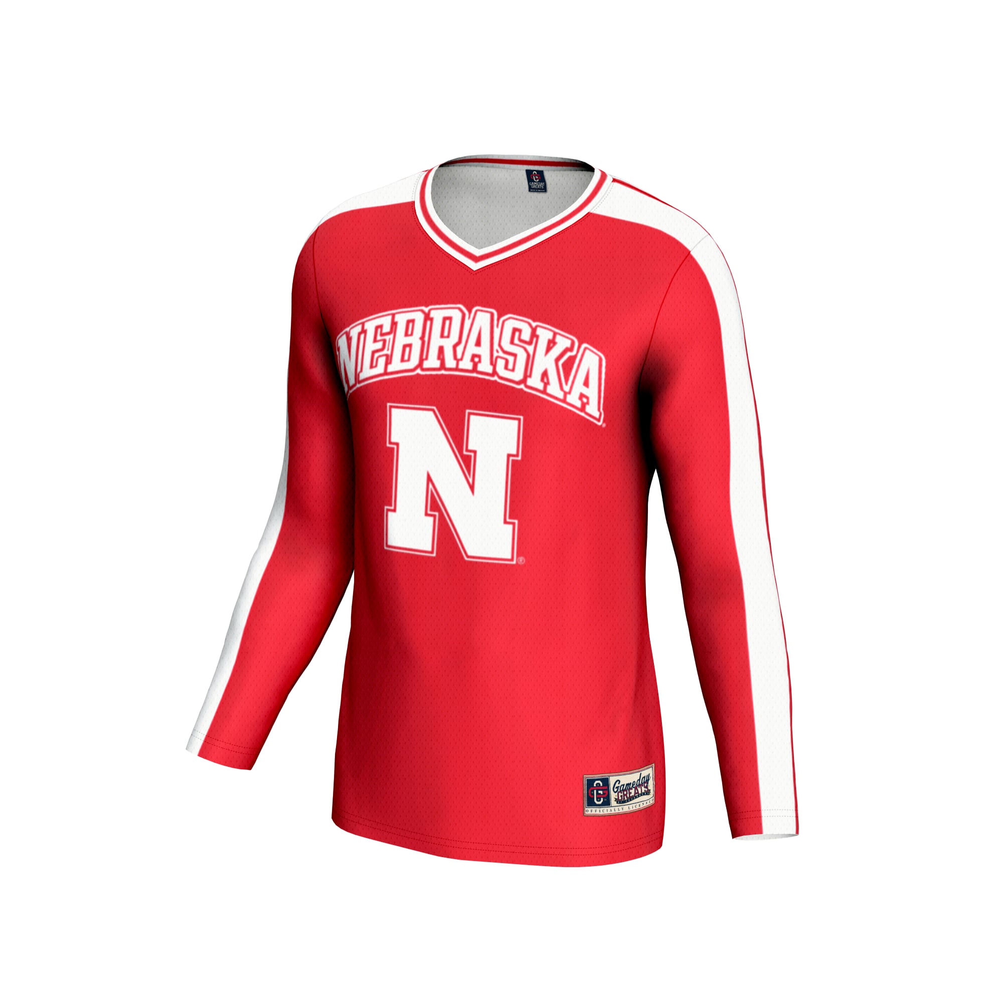 Nebraska Huskers Youth Women's Volleyball Lightweight Fashion Jersey Scarlet - front view