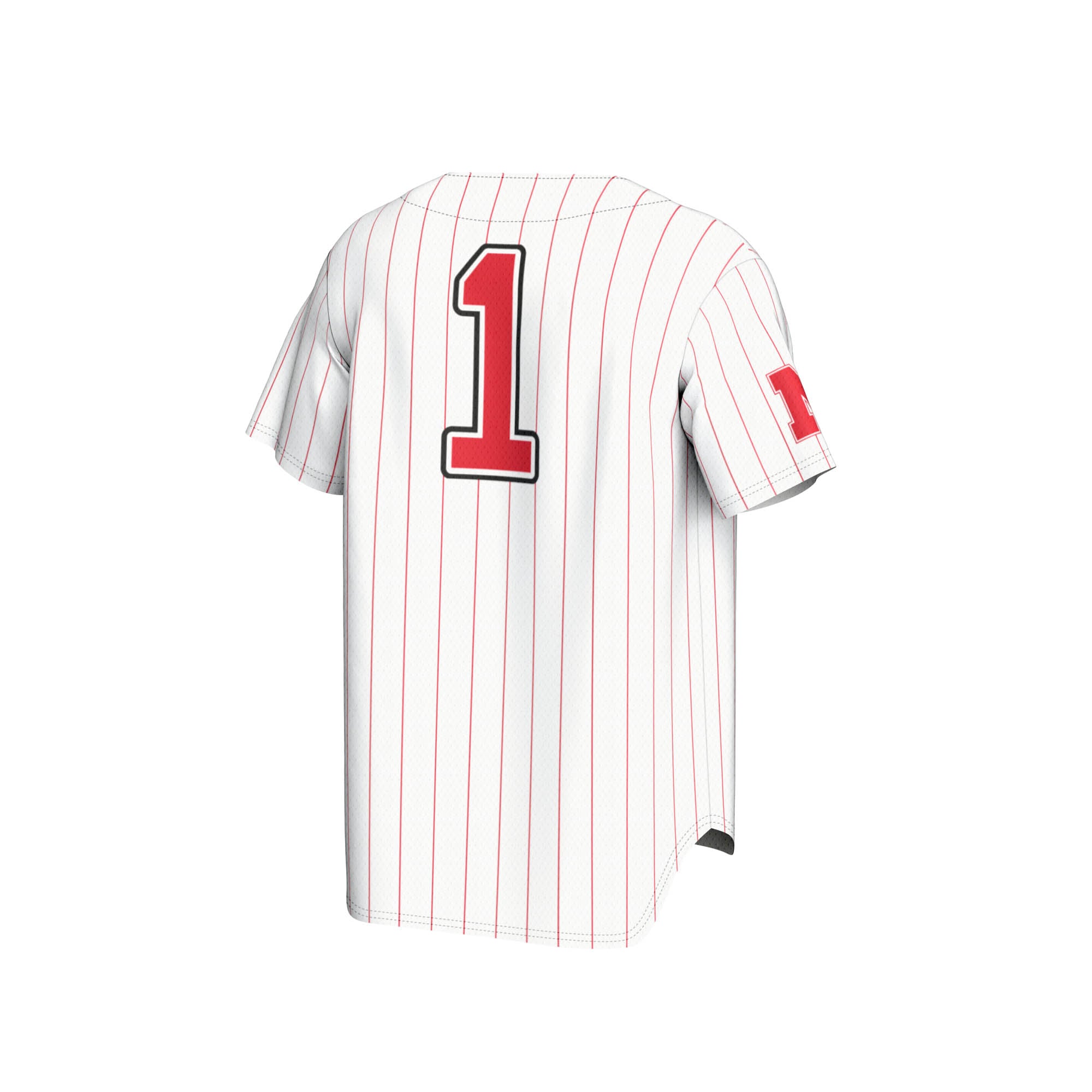 #1 Nebraska Huskers Youth Lightweight Baseball Jersey White - back view