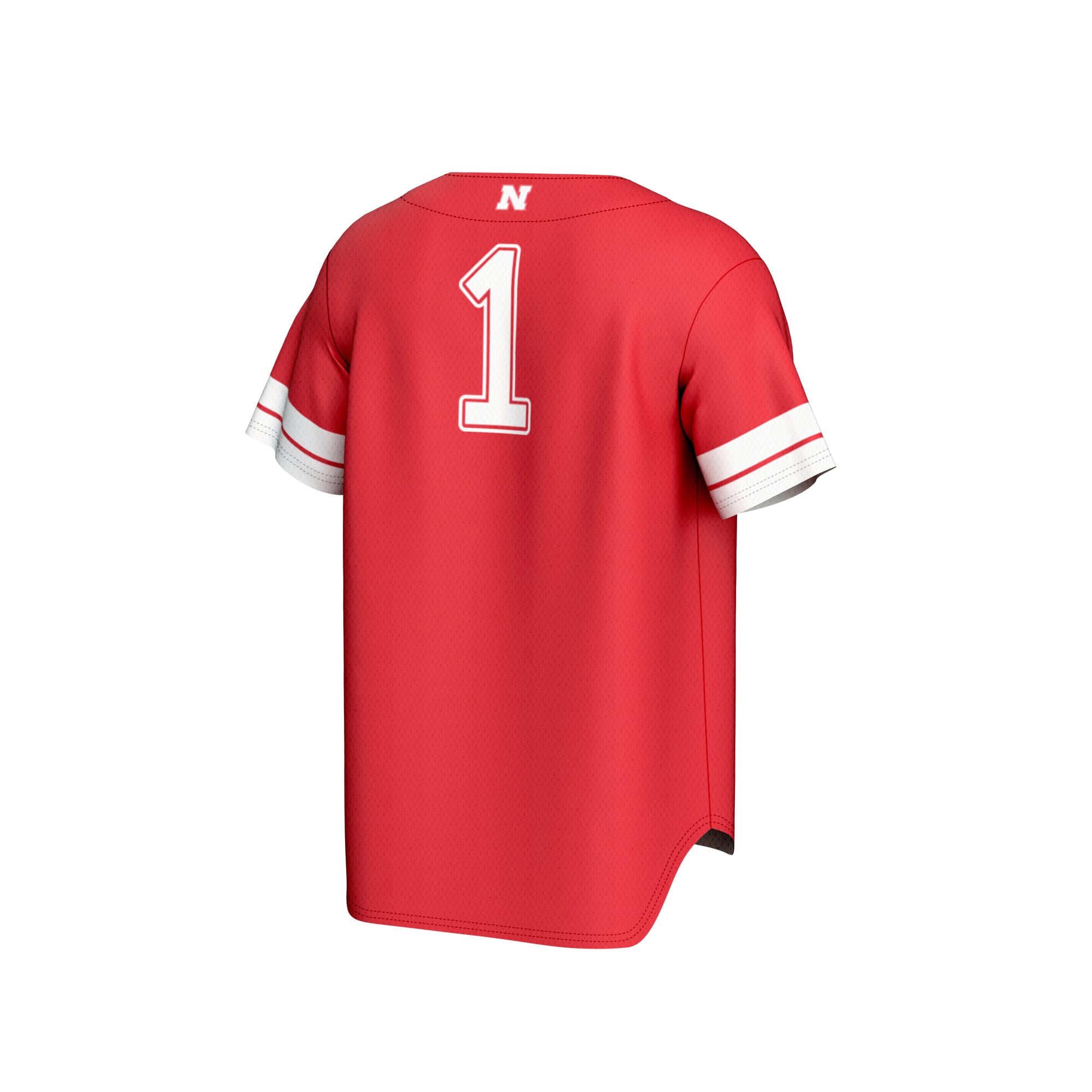 #1 Nebraska Huskers Youth Lightweight Collegiate Baseball Fashion Jersey Scarlet - back view