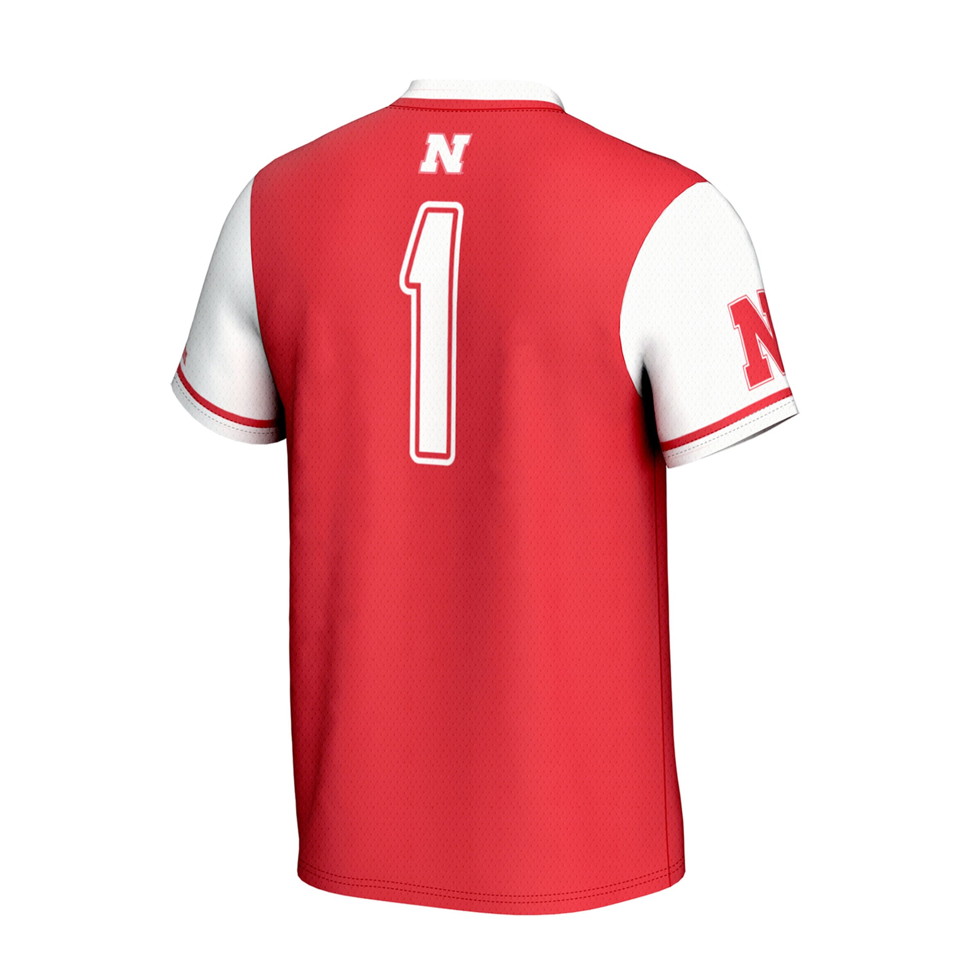 Nebraska Huskers Youth Lightweight Collegiate Softball Fashion Jersey Scarlet - back view