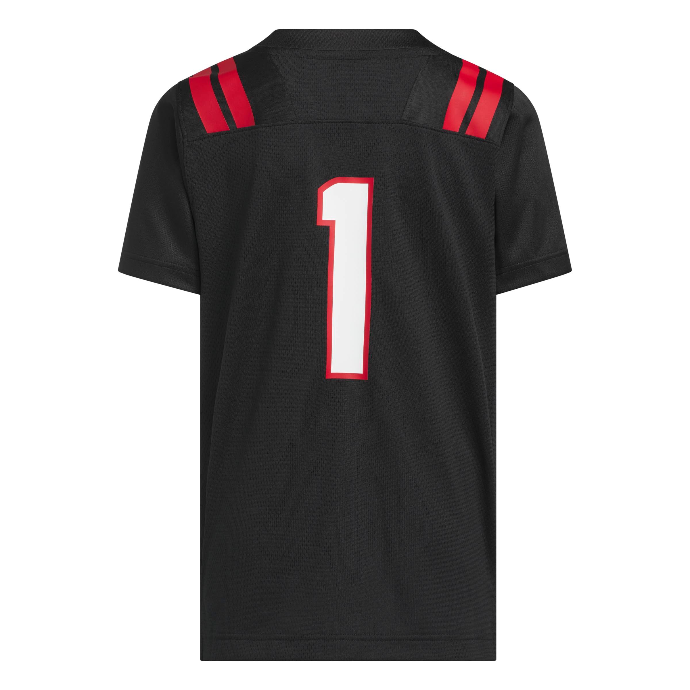 #1 Nebraska Huskers Youth Our Red Burns Brighter Strategy Football Jersey Black - back view