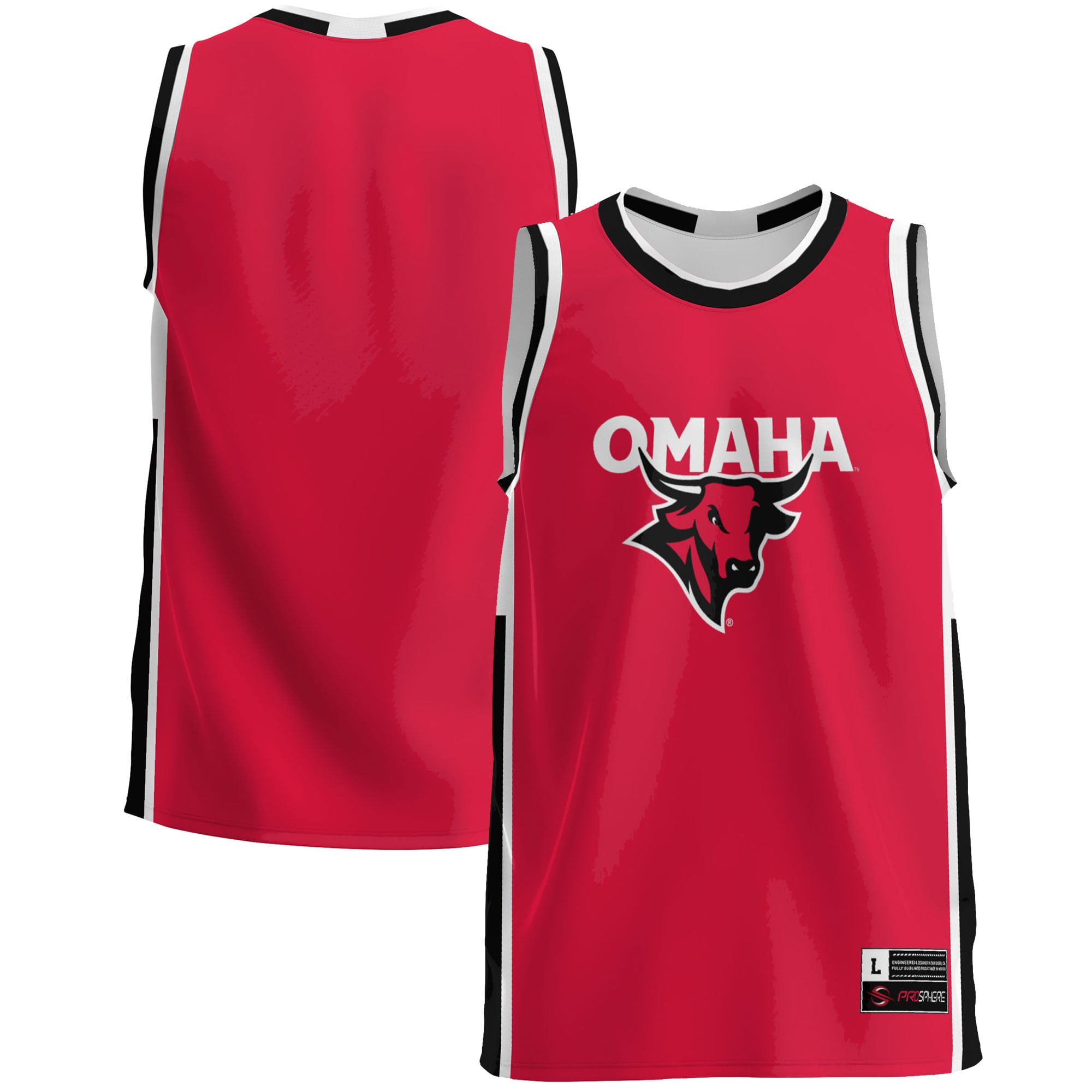 Nebraska Omaha Mavericks Lightweight Basketball Jersey Red - front and back view