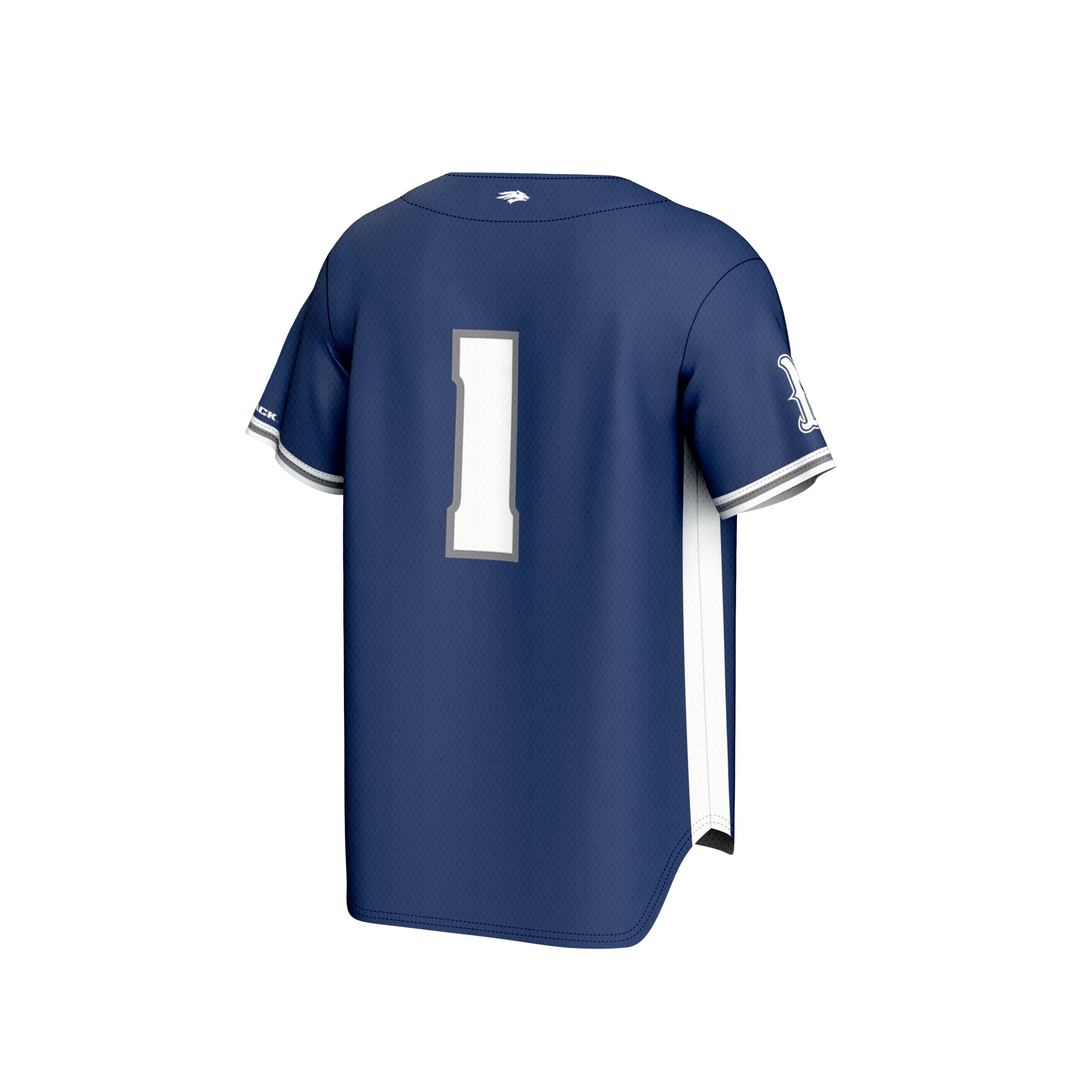 Nevada Wolf Pack Youth Lightweight Baseball Jersey Navy - back view
