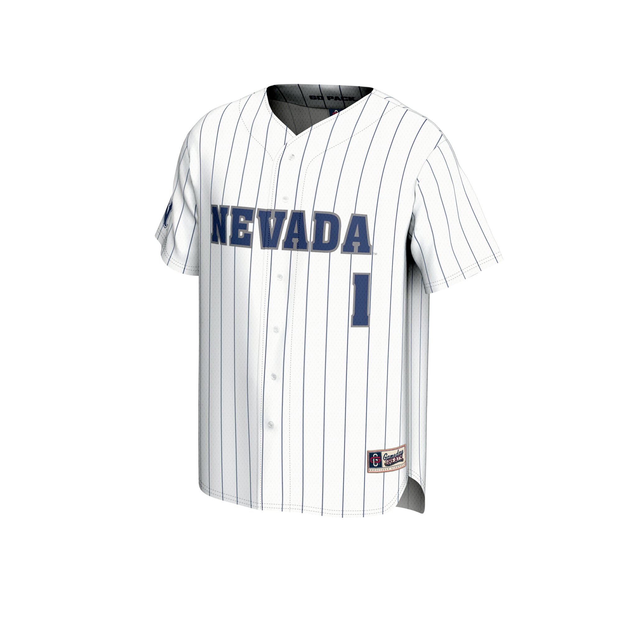 Nevada Wolf Pack Youth Lightweight Baseball Jersey White - front view
