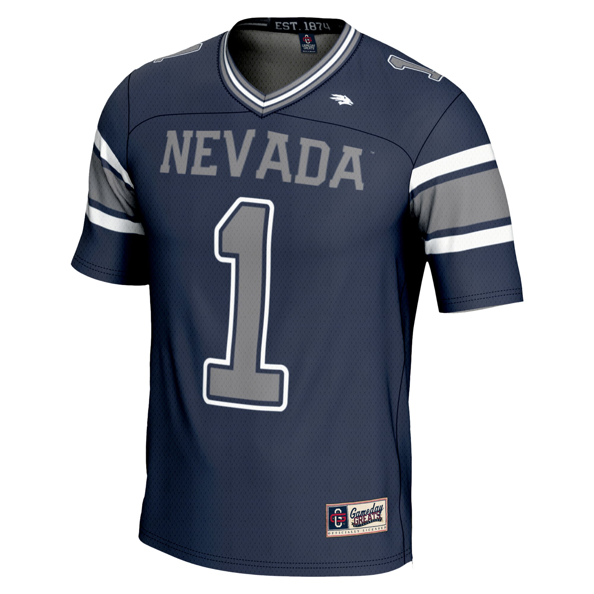 #1 Nevada Wolf Pack Endzone Football Jersey Navy - back view