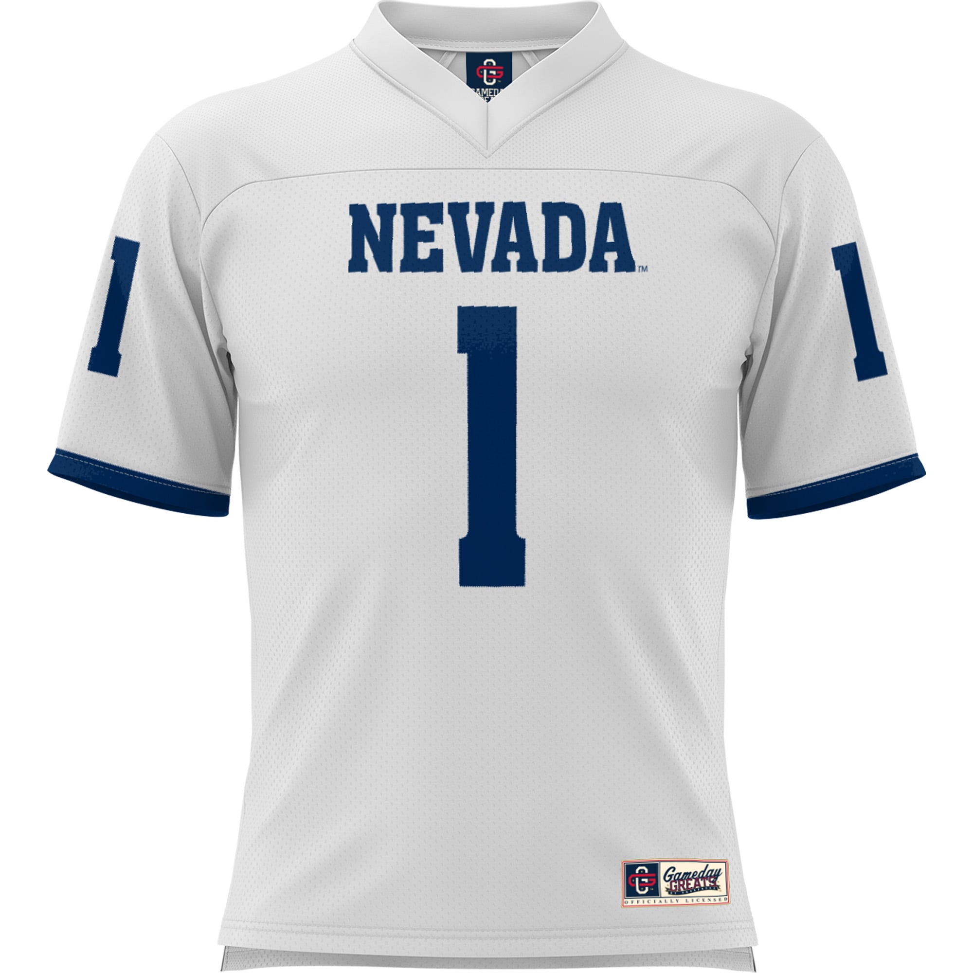 #1 Nevada Wolf Pack Football Jersey White - front view