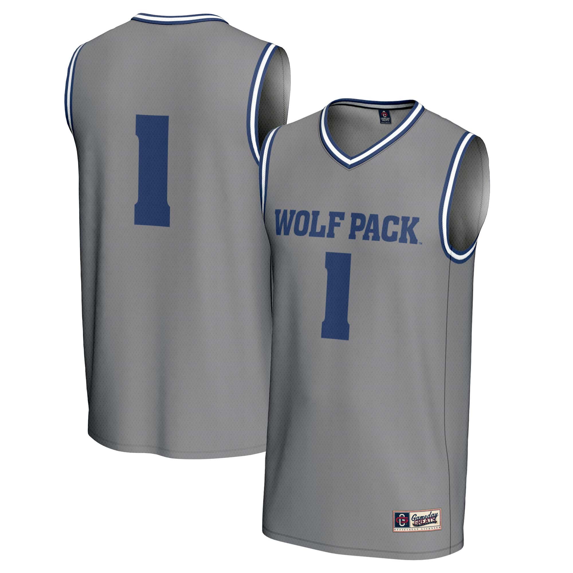 #1 Nevada Wolf Pack Lightweight Basketball Fashion Jersey Gray - front and back view