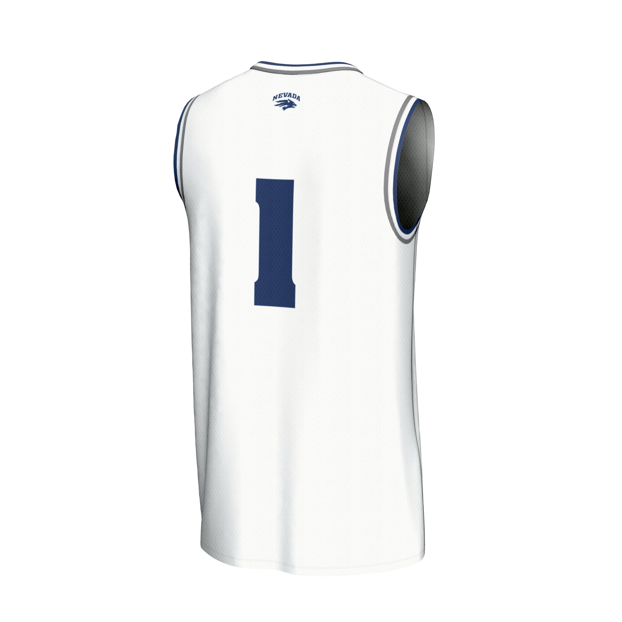 #1 Nevada Wolf Pack Lightweight Basketball Fashion Jersey White - back view