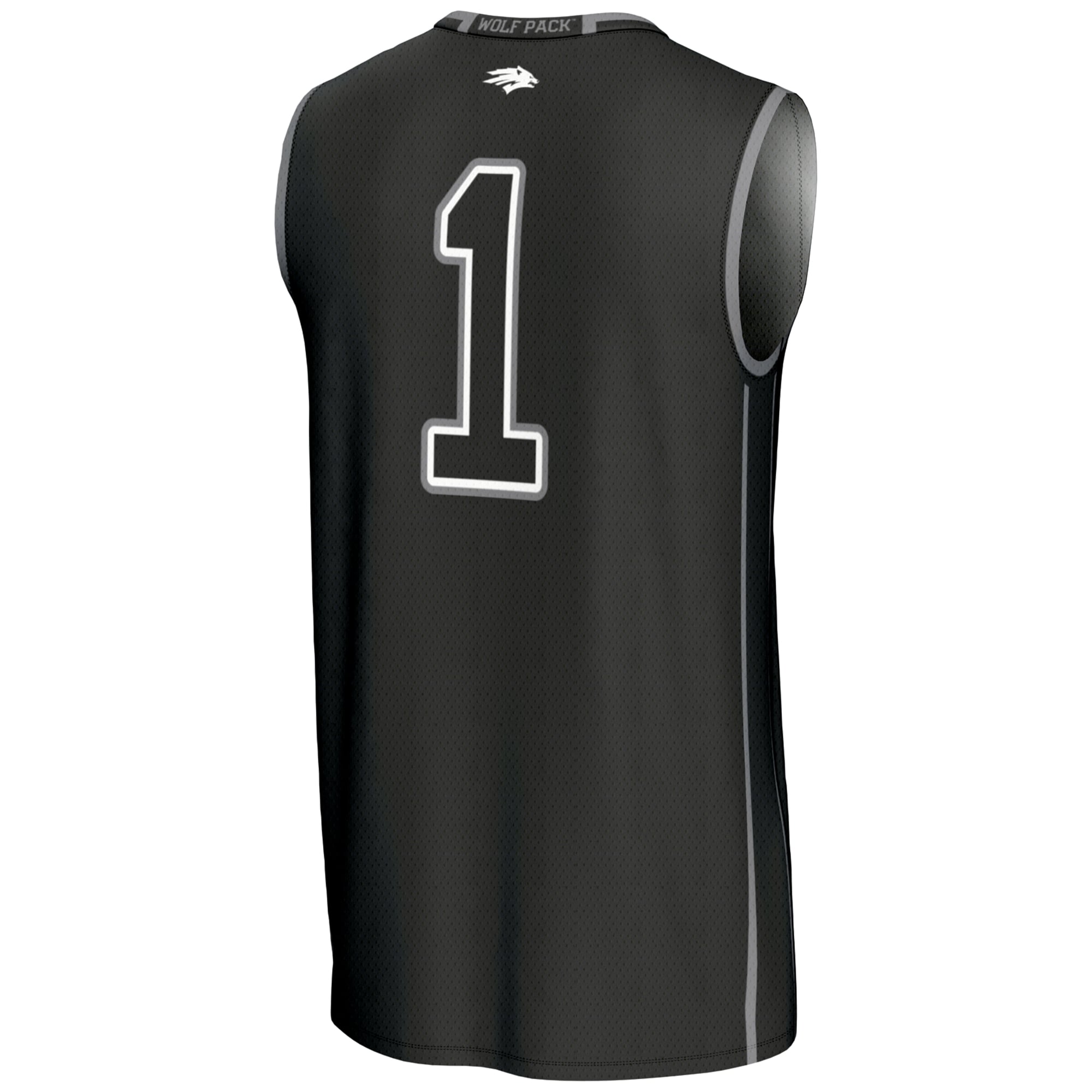 #1 Nevada Wolf Pack Lightweight Basketball Jersey Black - back view
