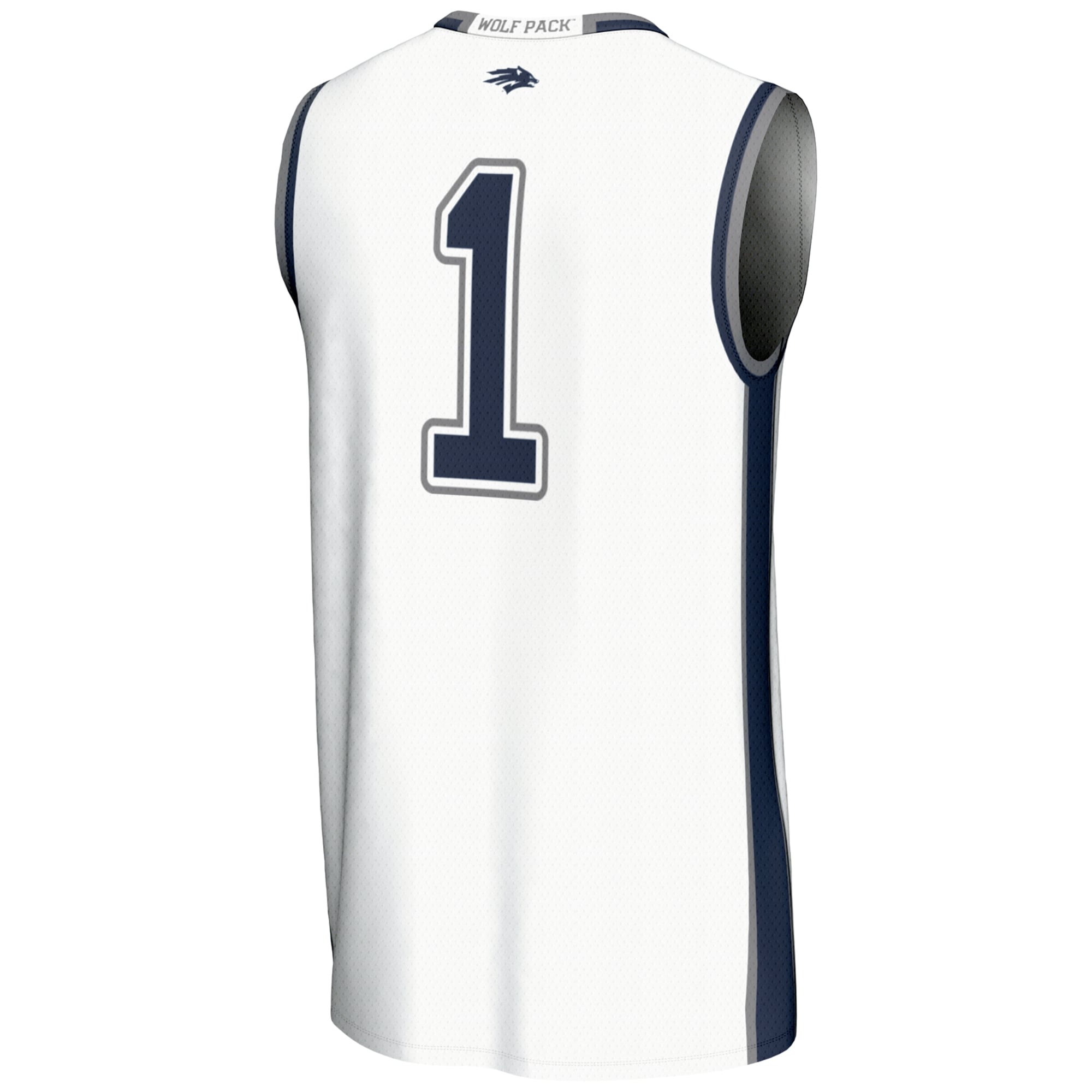 #1 Nevada Wolf Pack Lightweight Basketball Jersey White - back view