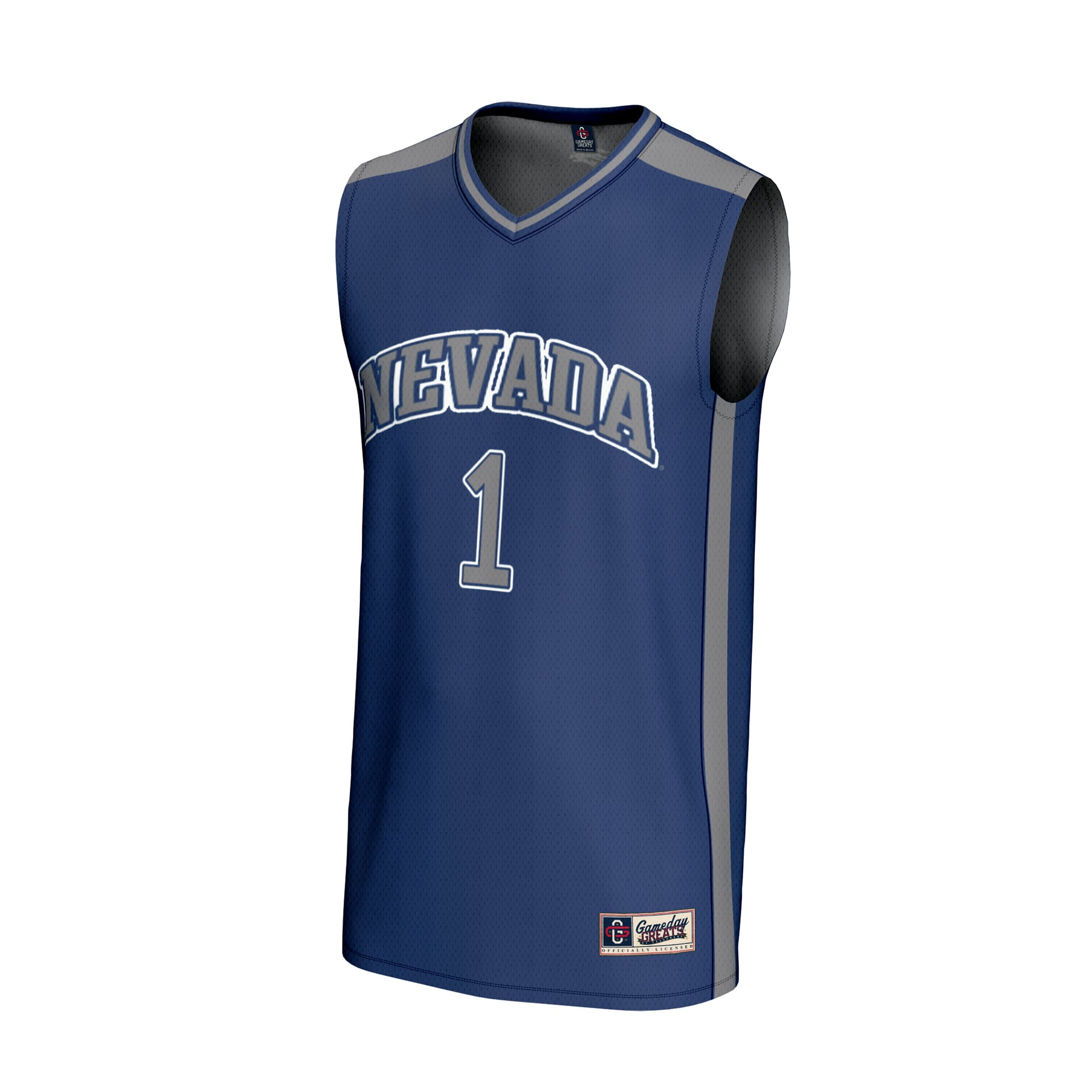 #1 Nevada Wolf Pack Unisex Lightweight Basketball Fashion Jersey Navy - front view