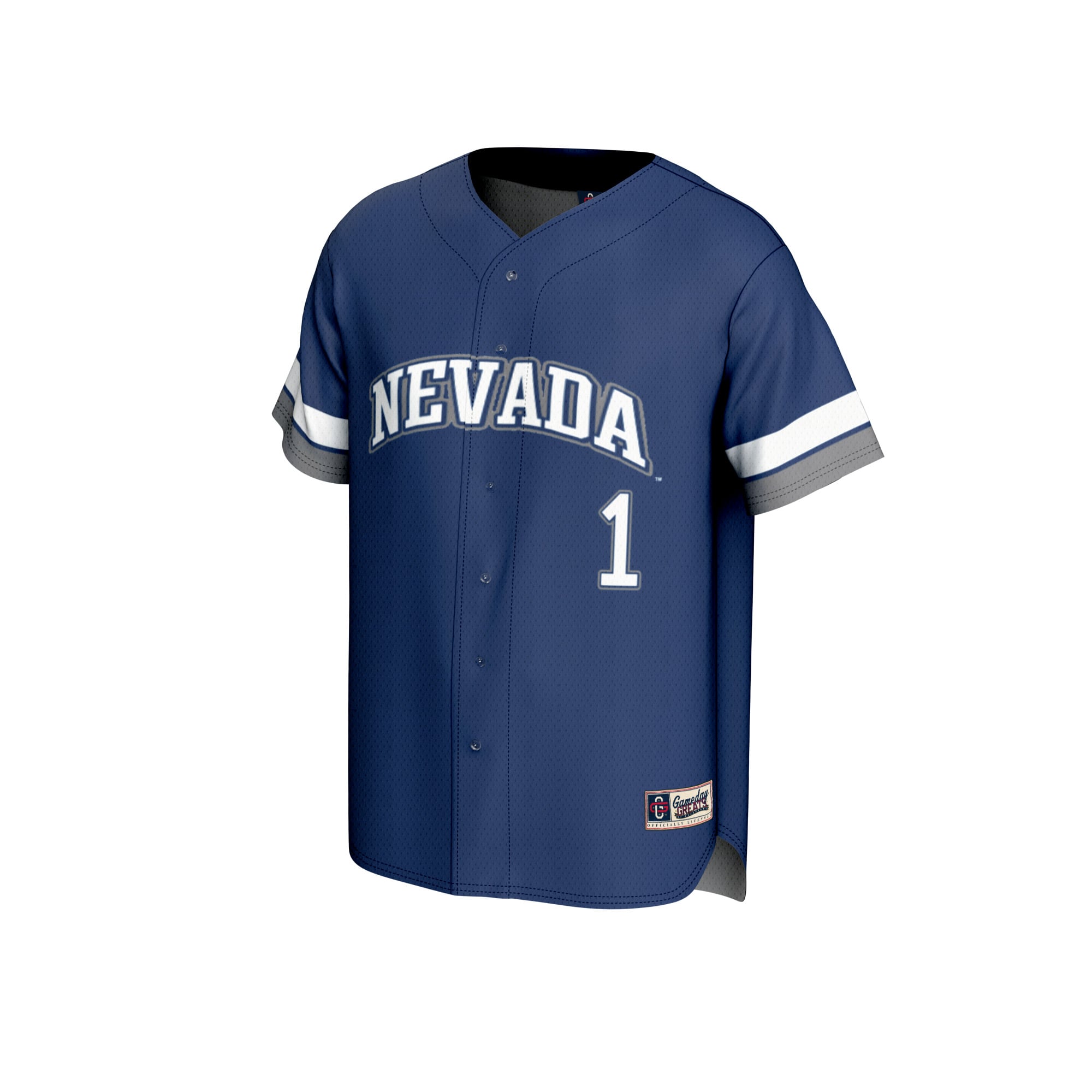 #1 Nevada Wolf Pack Unisex Lightweight Collegiate Baseball Fashion Jersey Navy - front view