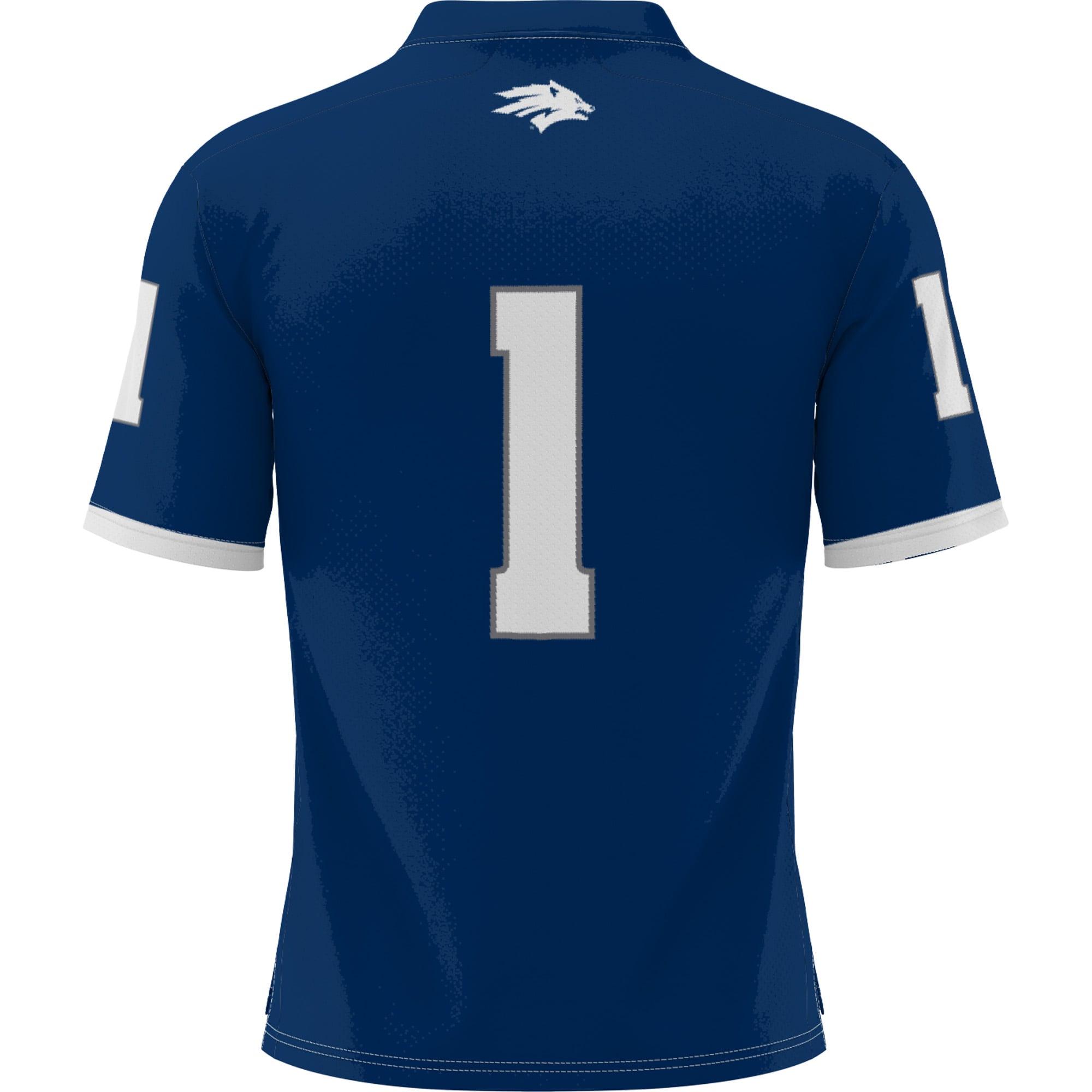 #1 Nevada Wolf Pack Youth Football Jersey Navy - back view