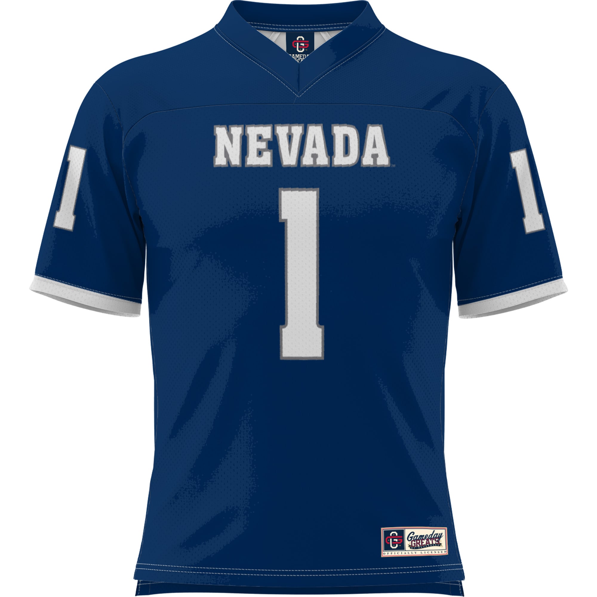 #1 Nevada Wolf Pack Youth Football Jersey Navy - front view