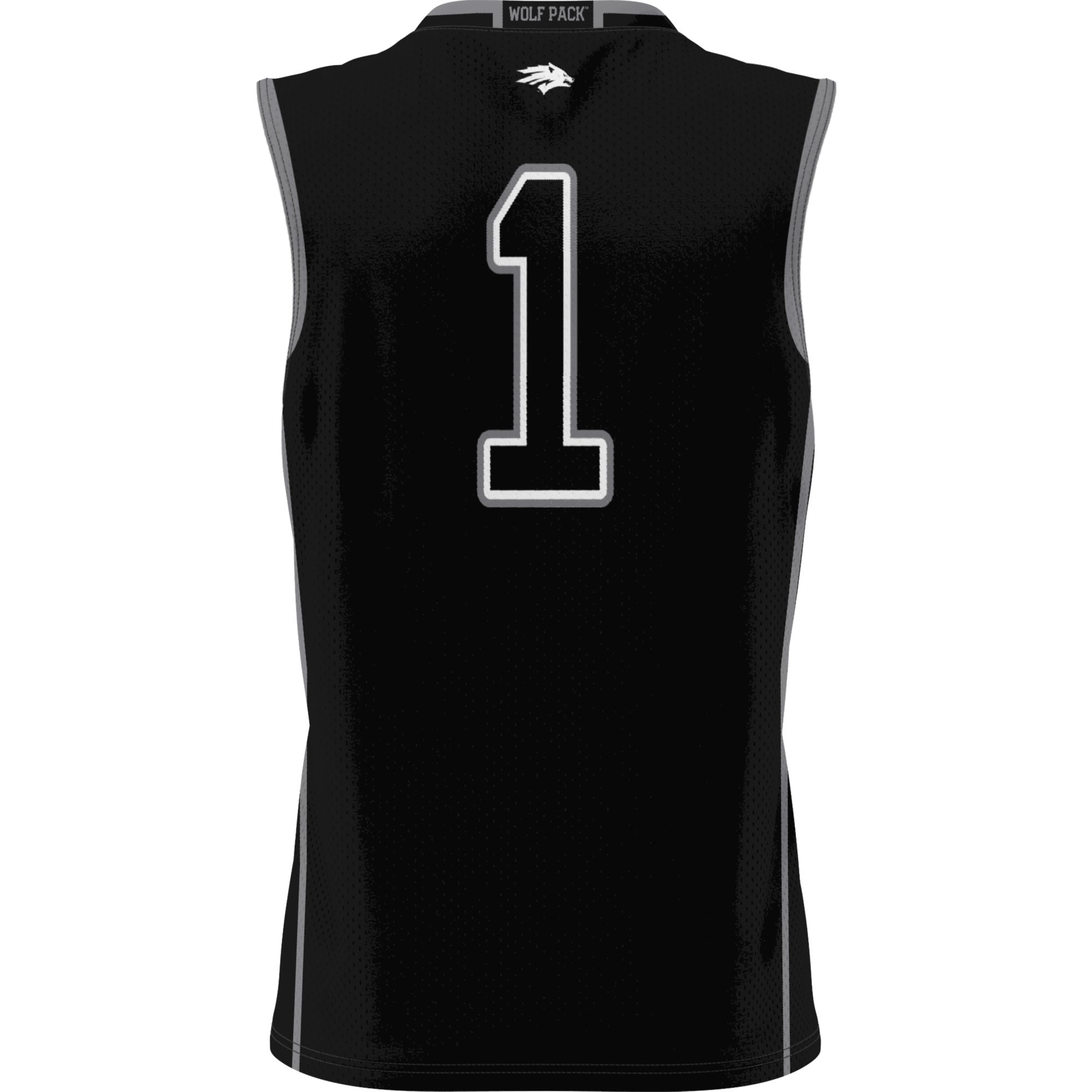 #1 Nevada Wolf Pack Youth Lightweight Basketball Jersey Black - back view