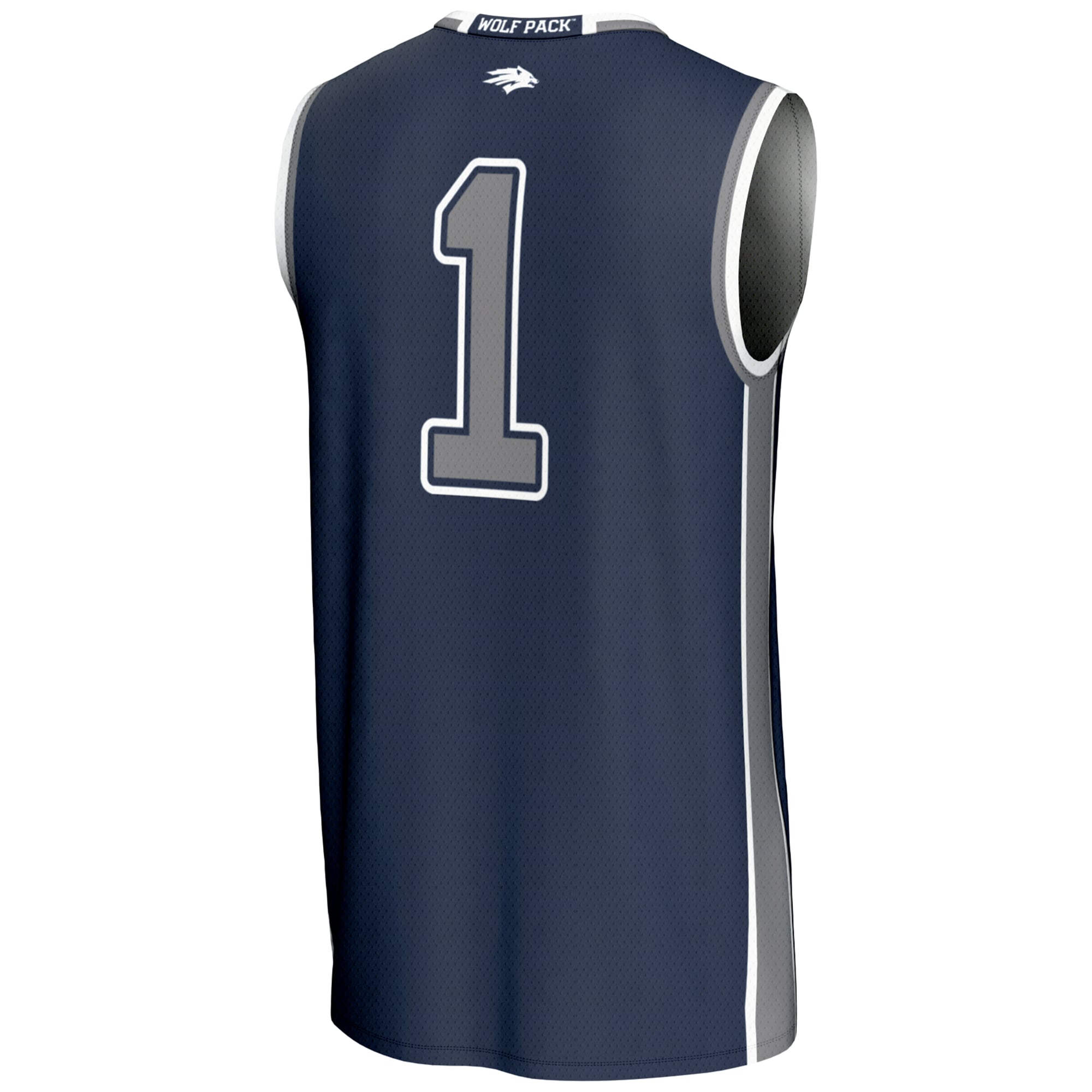 #1 Nevada Wolf Pack Youth Lightweight Basketball Jersey Navy - back view