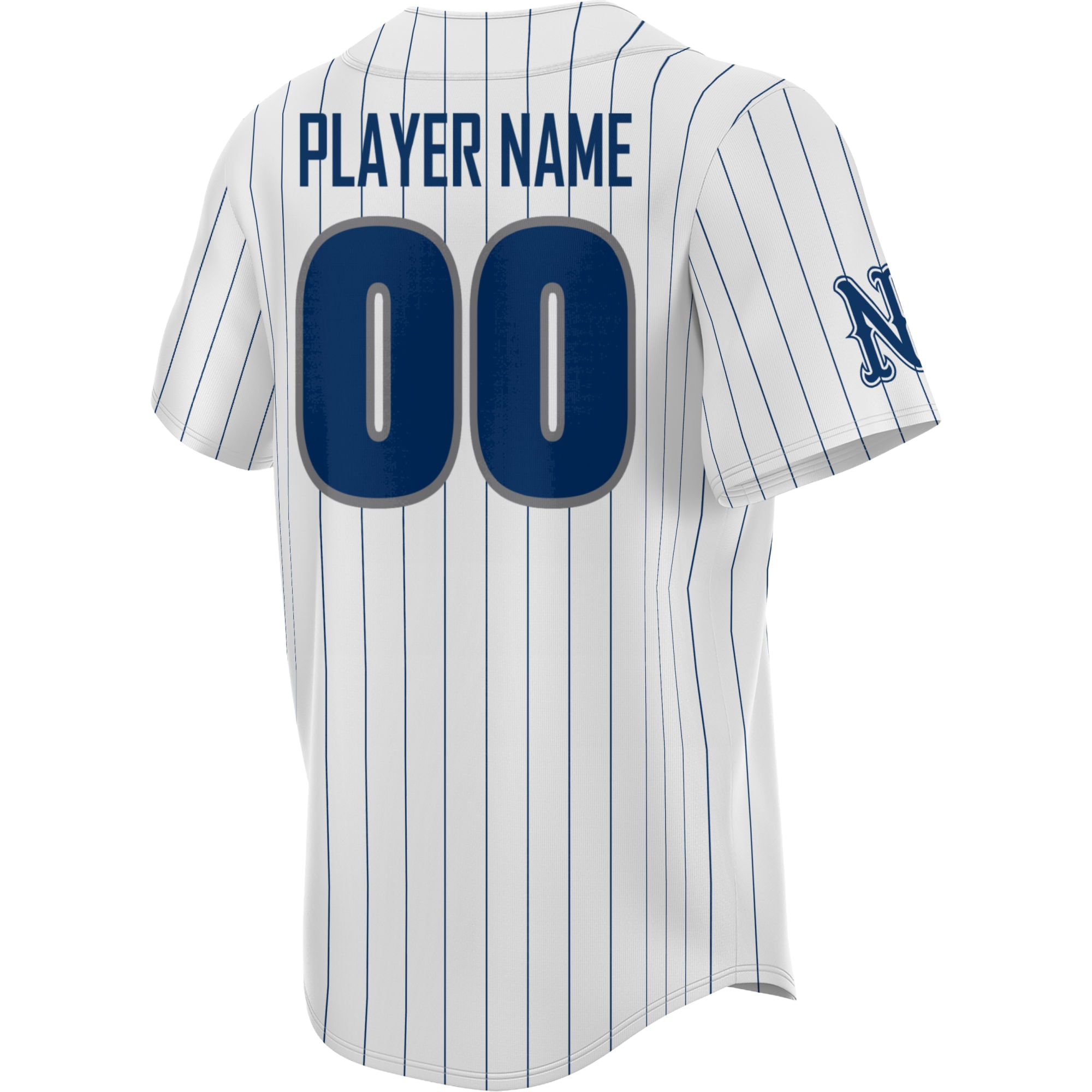 Nevada Wolf Pack Youth Lightweight Collegiate Baseball Pinstripe Fashion Jersey White - back view