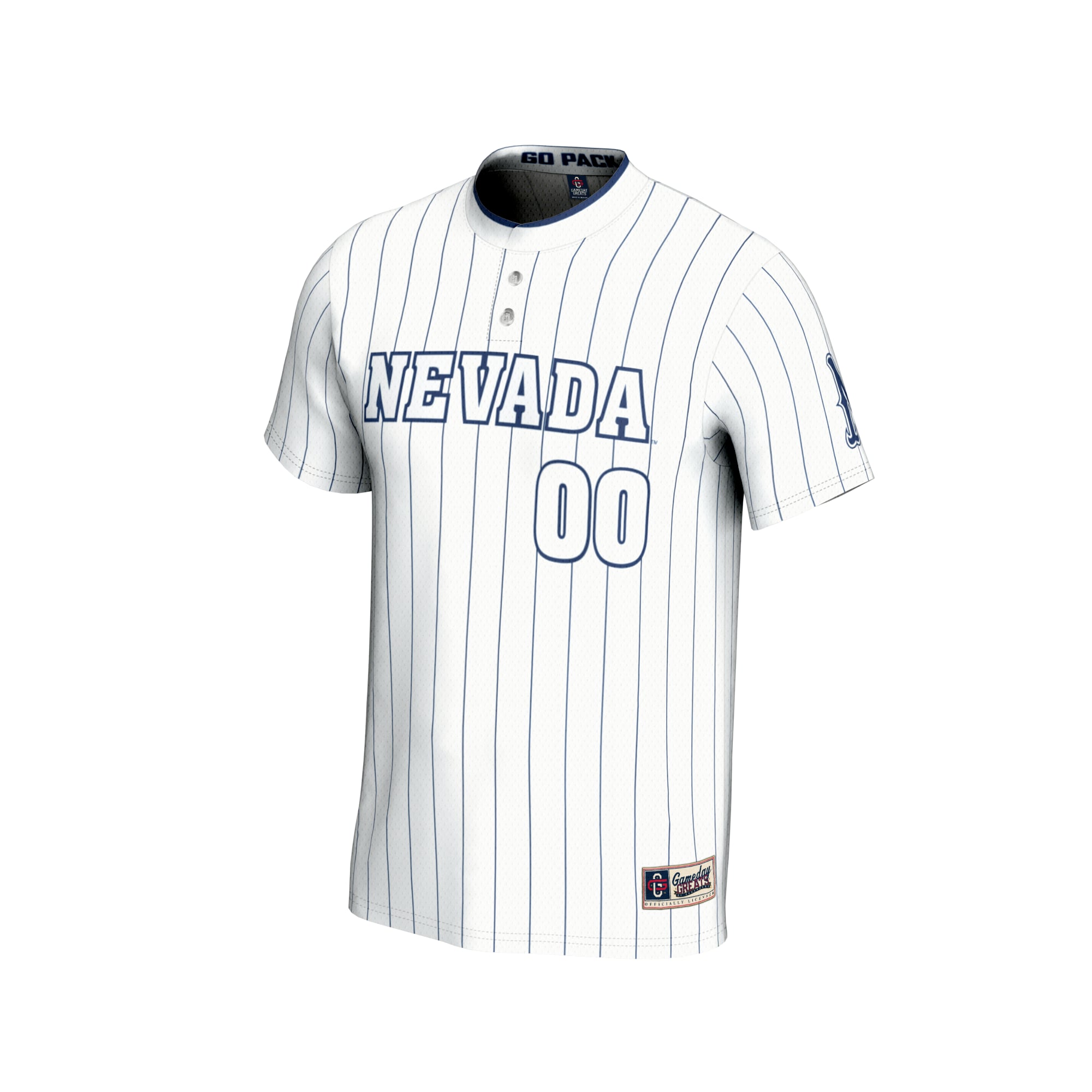Nevada Wolf Pack Youth Lightweight Collegiate Softball Fashion Jersey White - front view