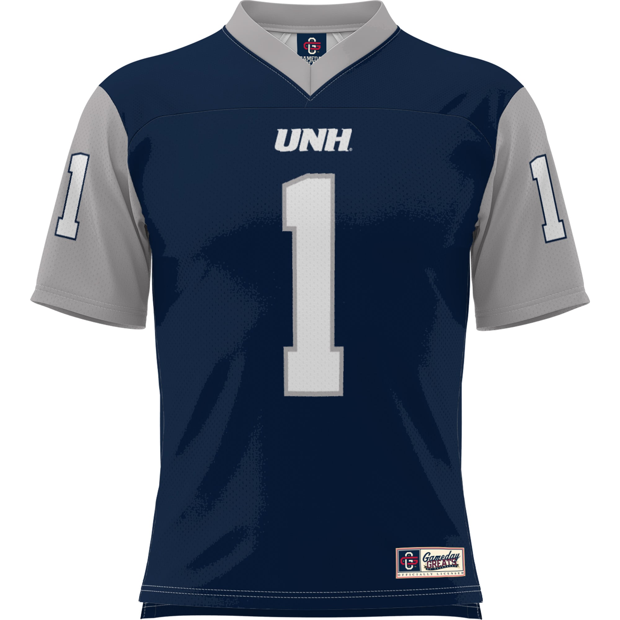 #1 New Hampshire Wildcats Youth Football Jersey Navy - front view