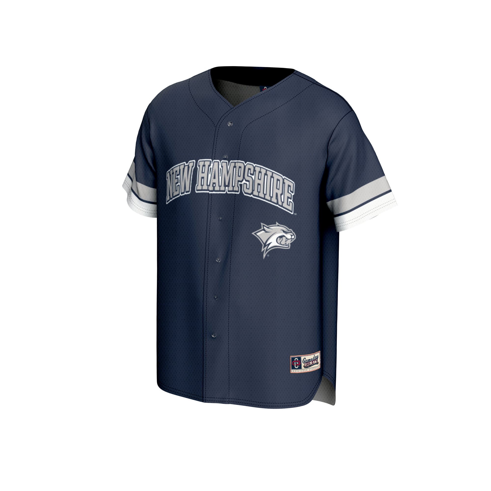 New Hampshire Wildcats Unisex Spirit Baseball Jersey Navy - front view