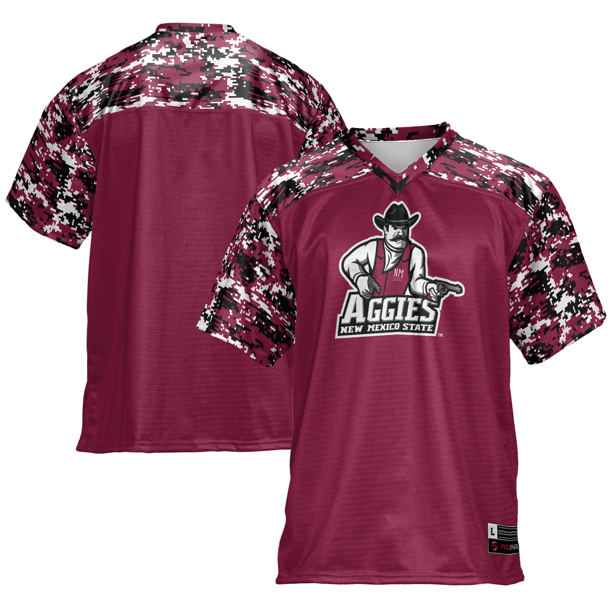 New Mexico State Aggies Football Jersey Crimson - front and back view