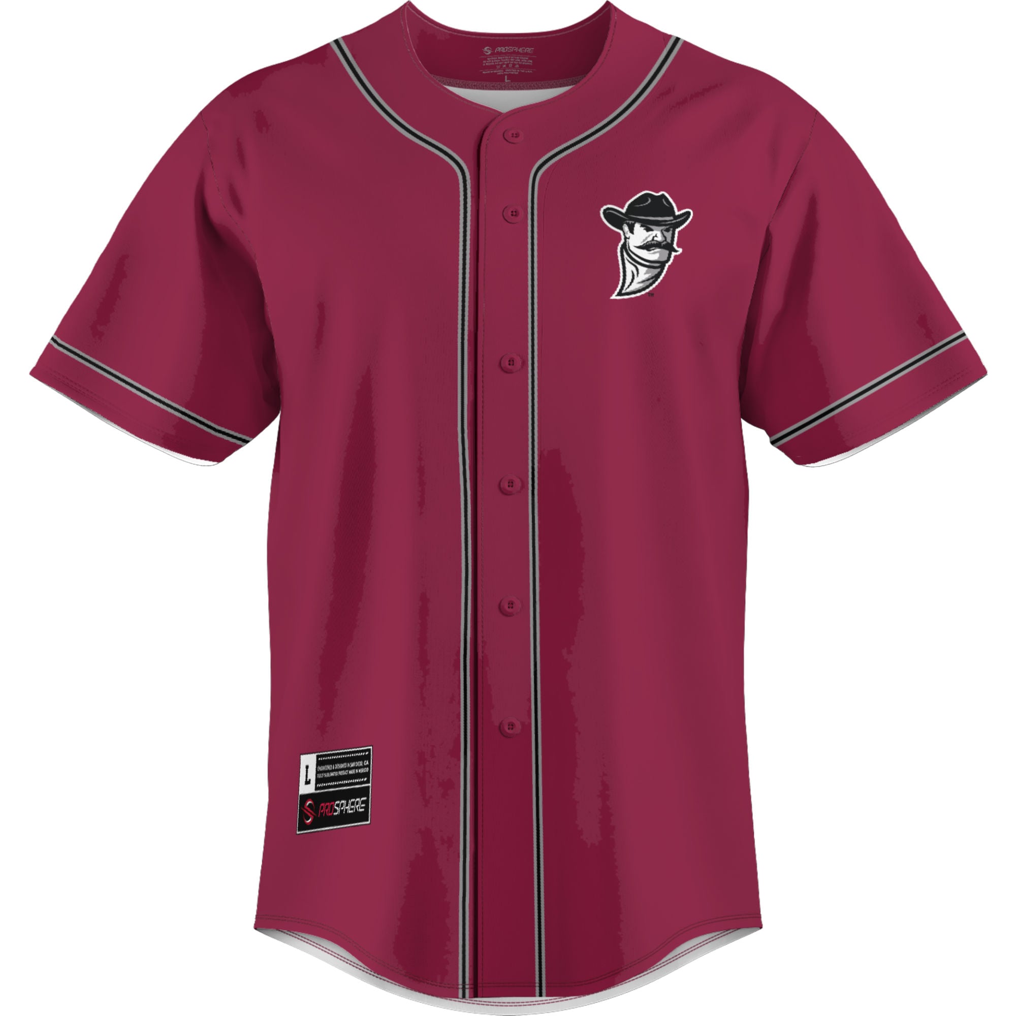 New Mexico State Aggies Lightweight Baseball Jersey Crimson - front view