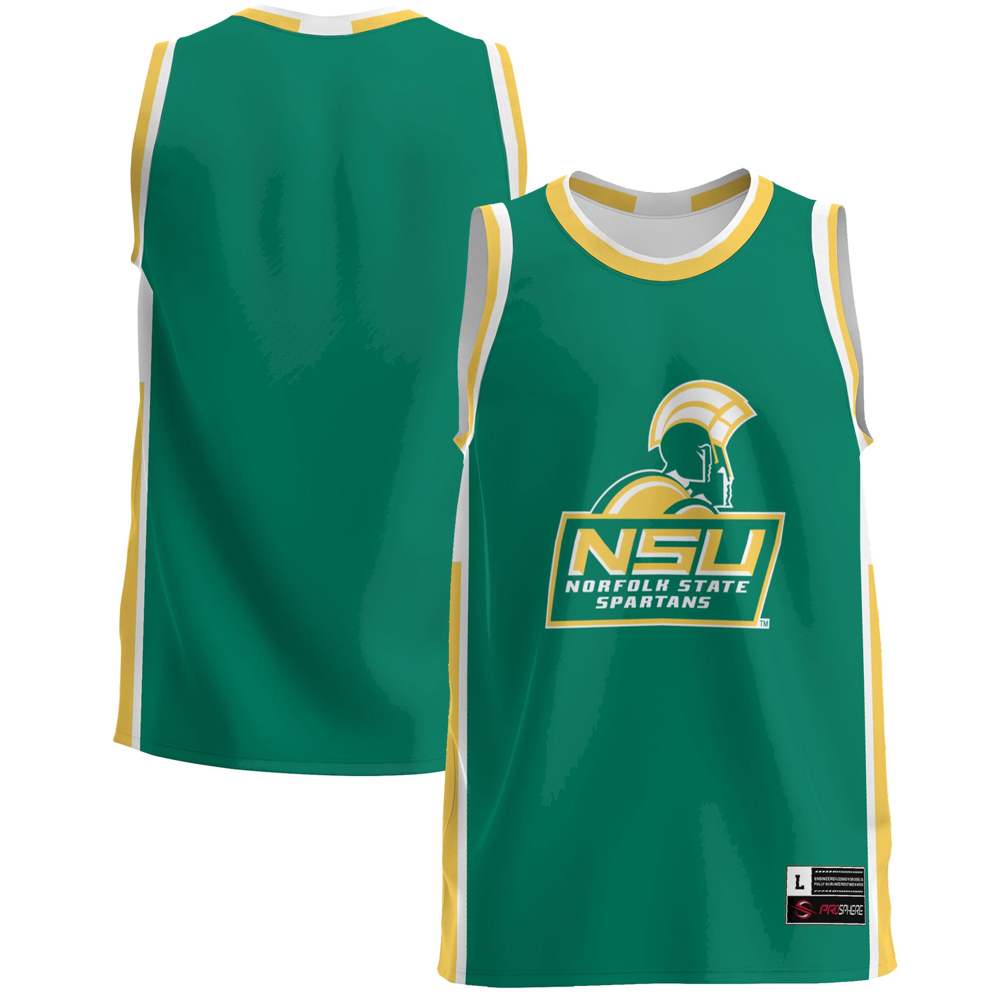 Norfolk State Spartans Lightweight Basketball Jersey Green - front and back view