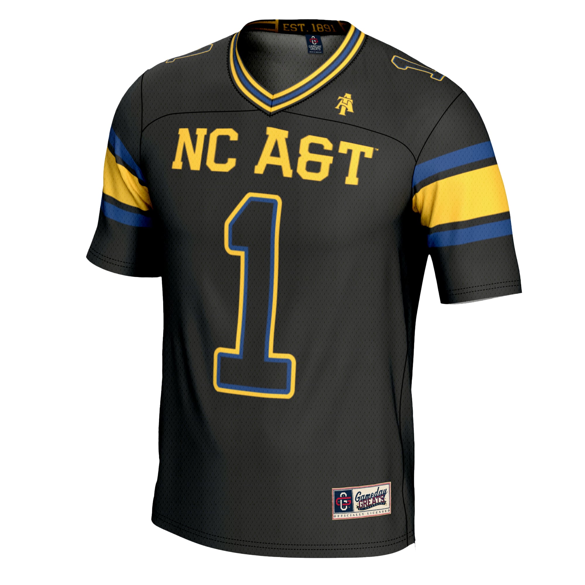 #1 North Carolina A&T Aggies Football Jersey Black - front view