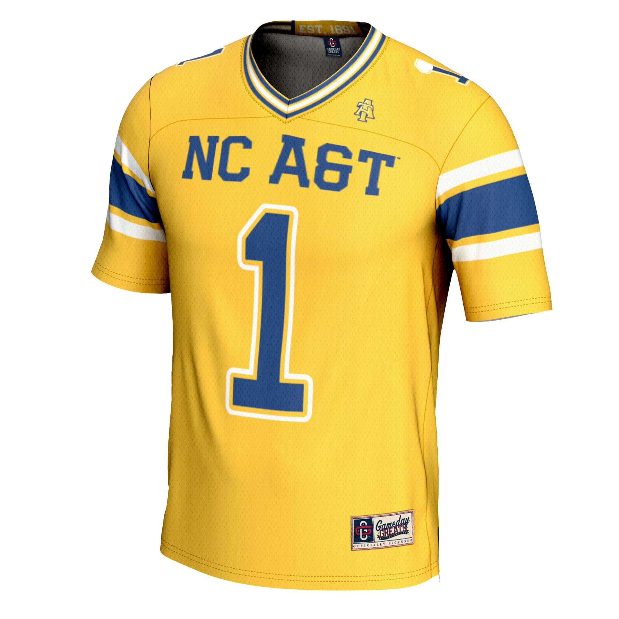 #1 North Carolina A&T Aggies Football Jersey Gold - front view