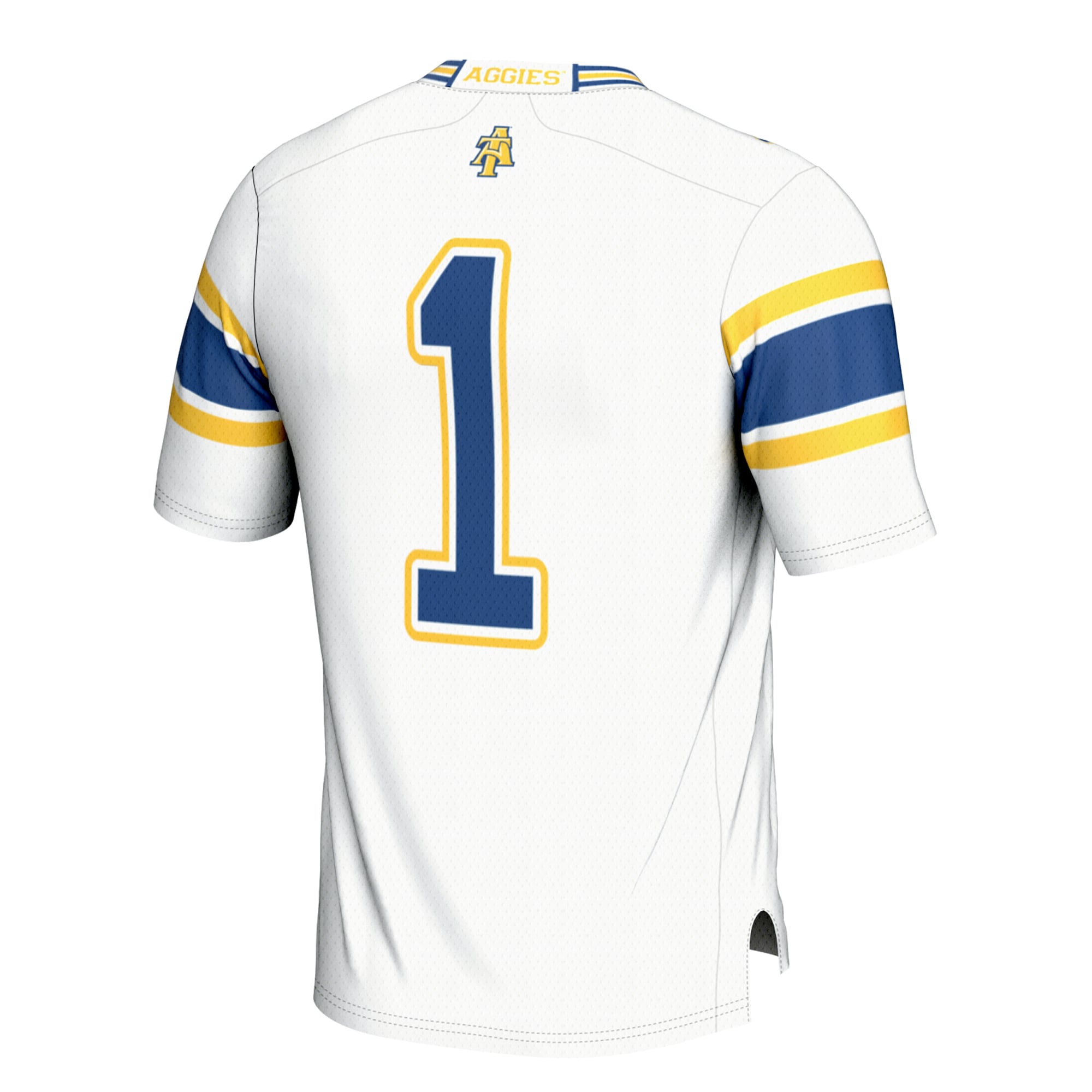 #1 North Carolina A&T Aggies Football Jersey White - back view