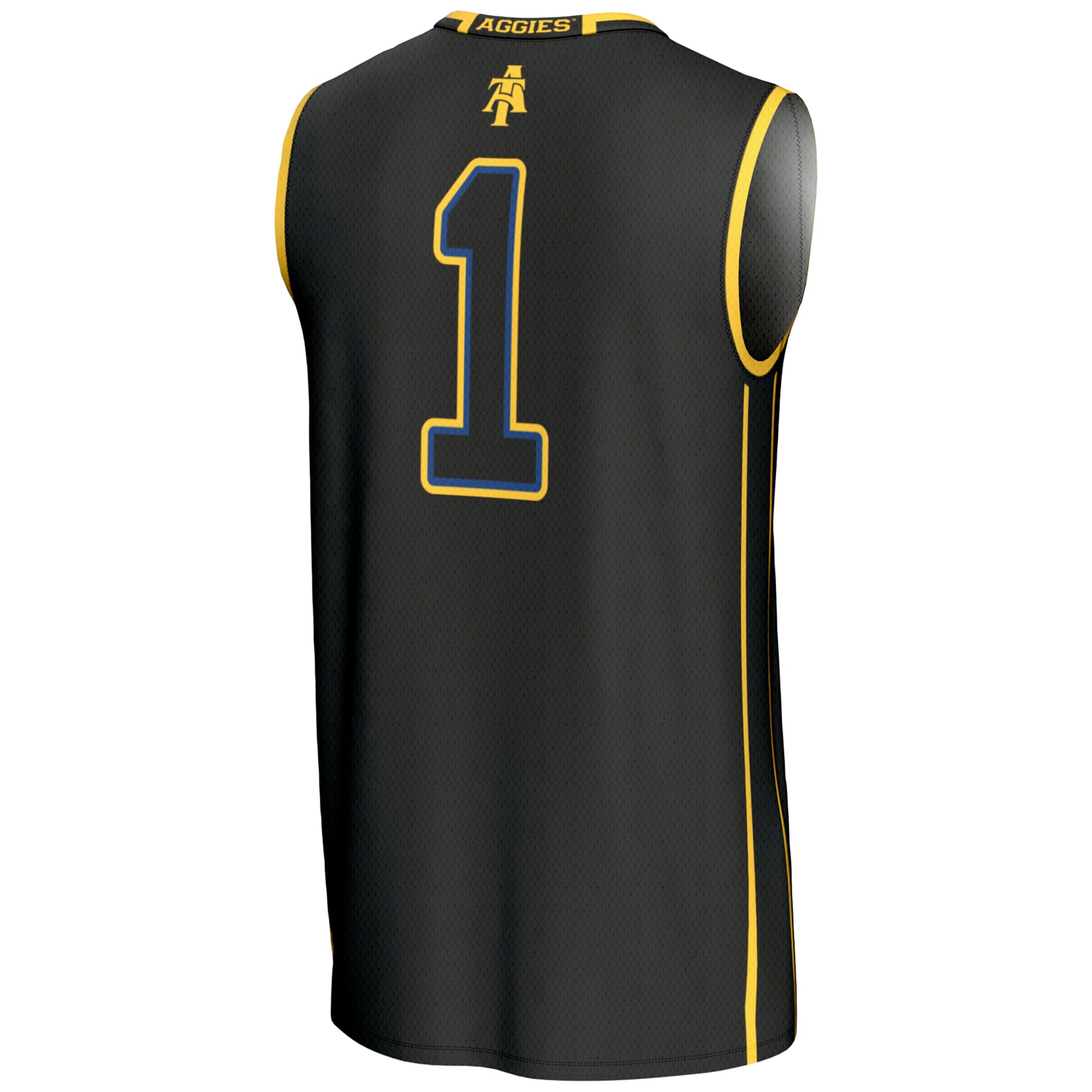 #1 North Carolina A&T Aggies Lightweight Basketball Jersey Black - back view