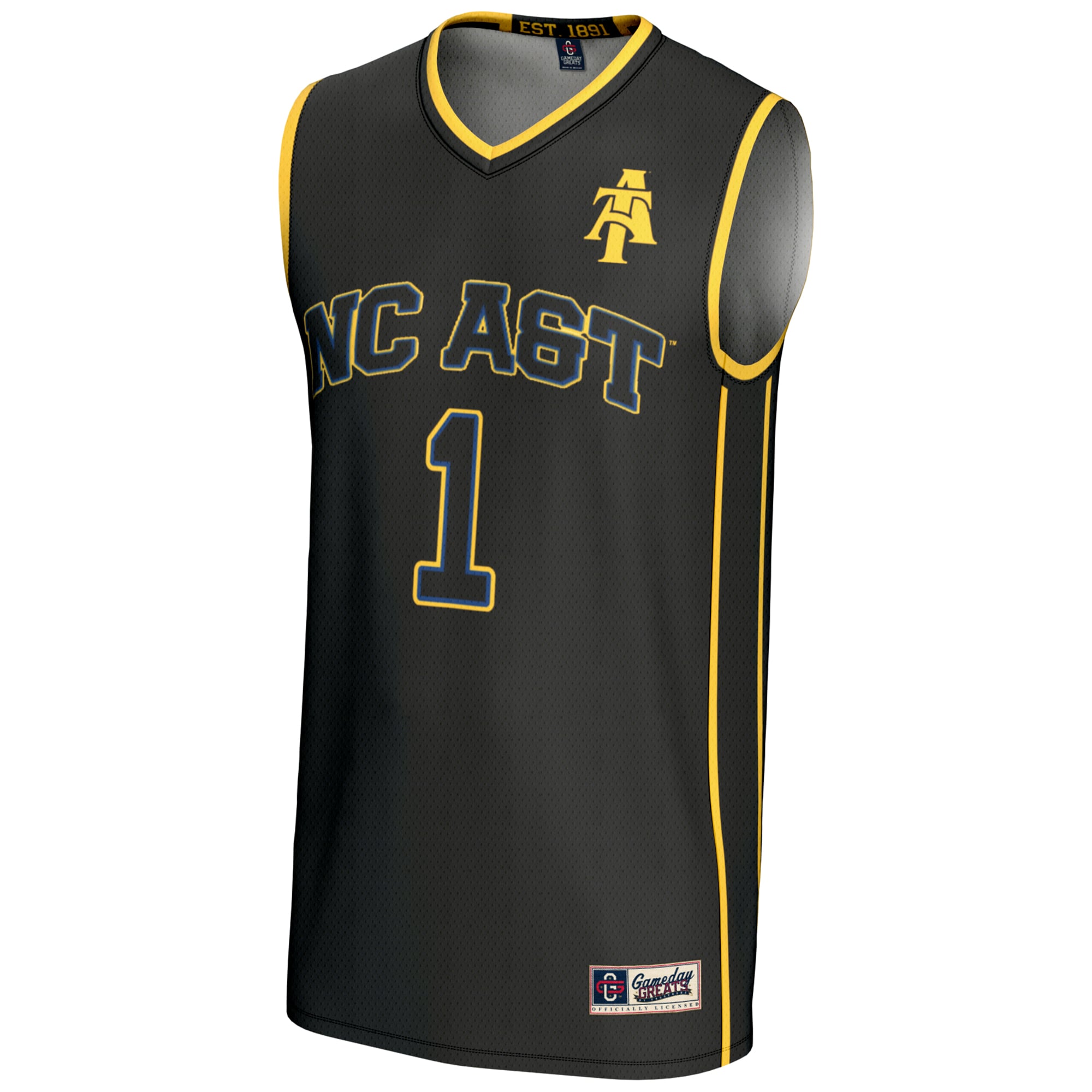 #1 North Carolina A&T Aggies Lightweight Basketball Jersey Black - front view
