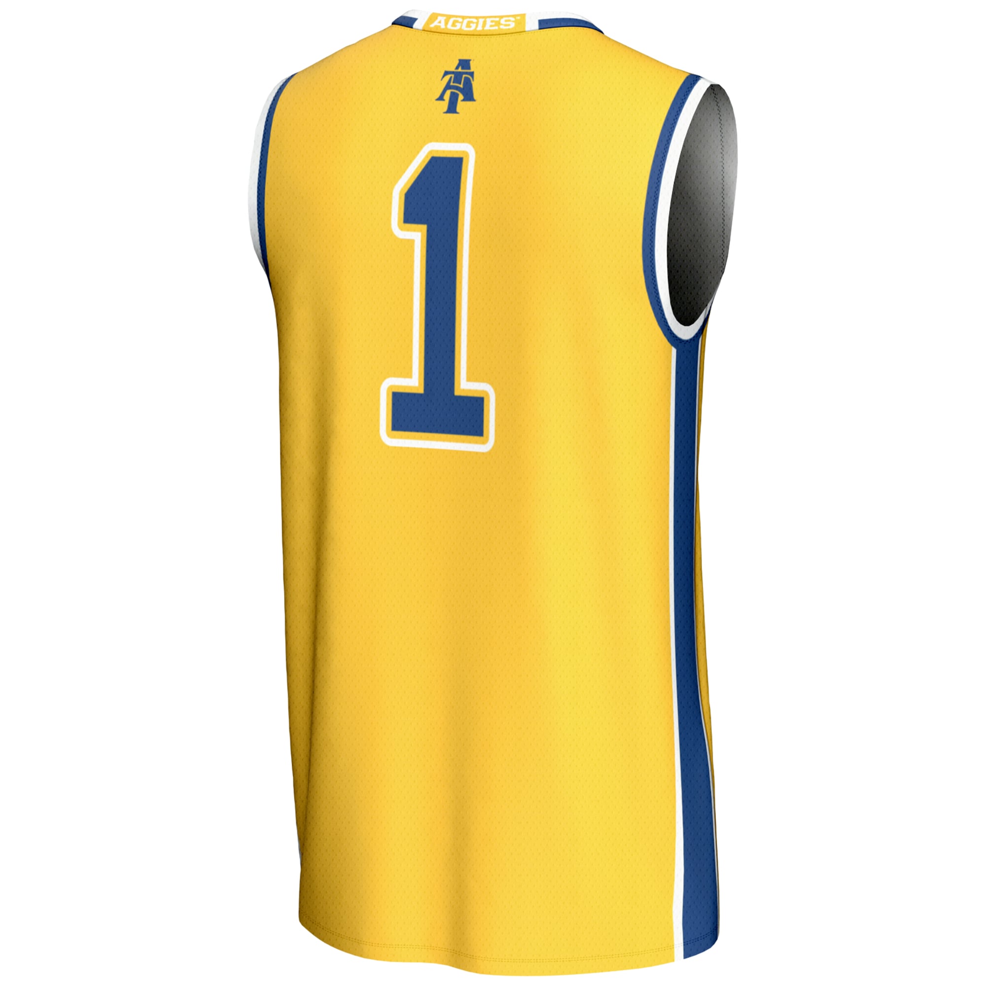 #1 North Carolina A&T Aggies Lightweight Basketball Jersey Gold - back view