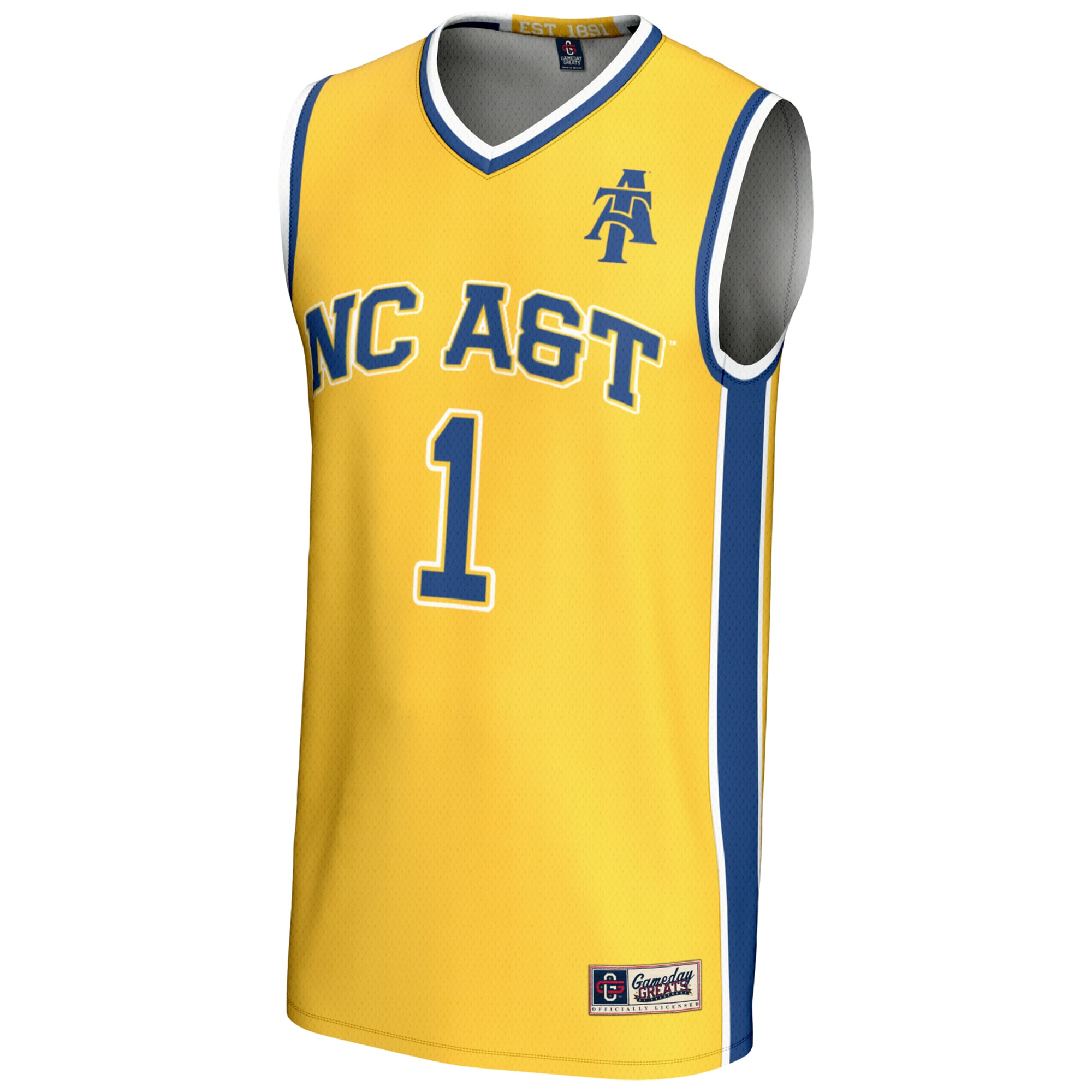 #1 North Carolina A&T Aggies Lightweight Basketball Jersey Gold - front view