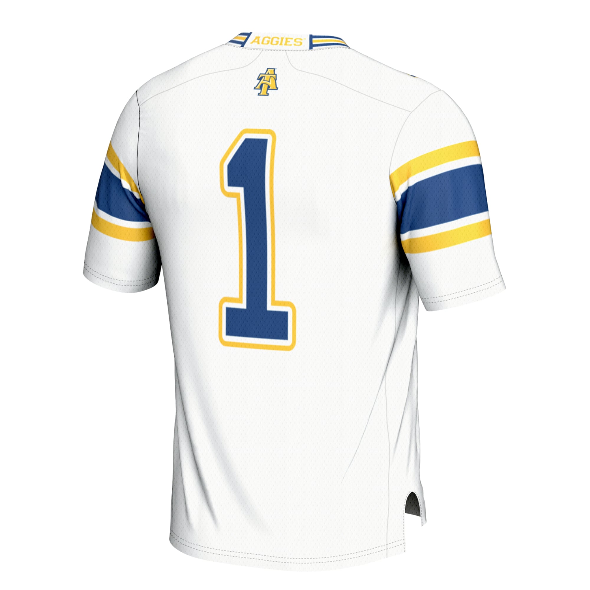 #1 North Carolina A&T Aggies Youth Football Jersey White - back view