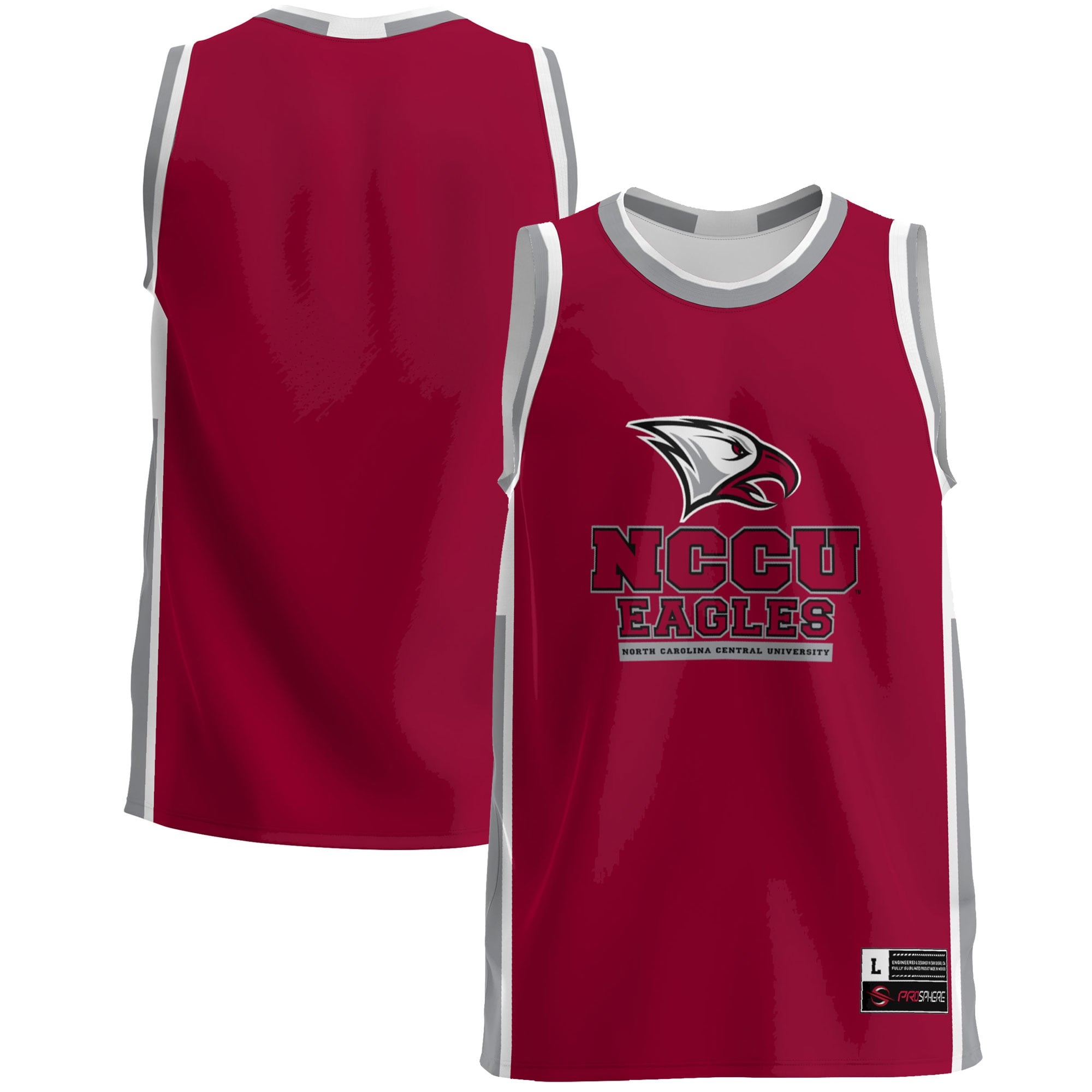 North Carolina Central Eagles Lightweight Basketball Jersey Maroon - front and back view