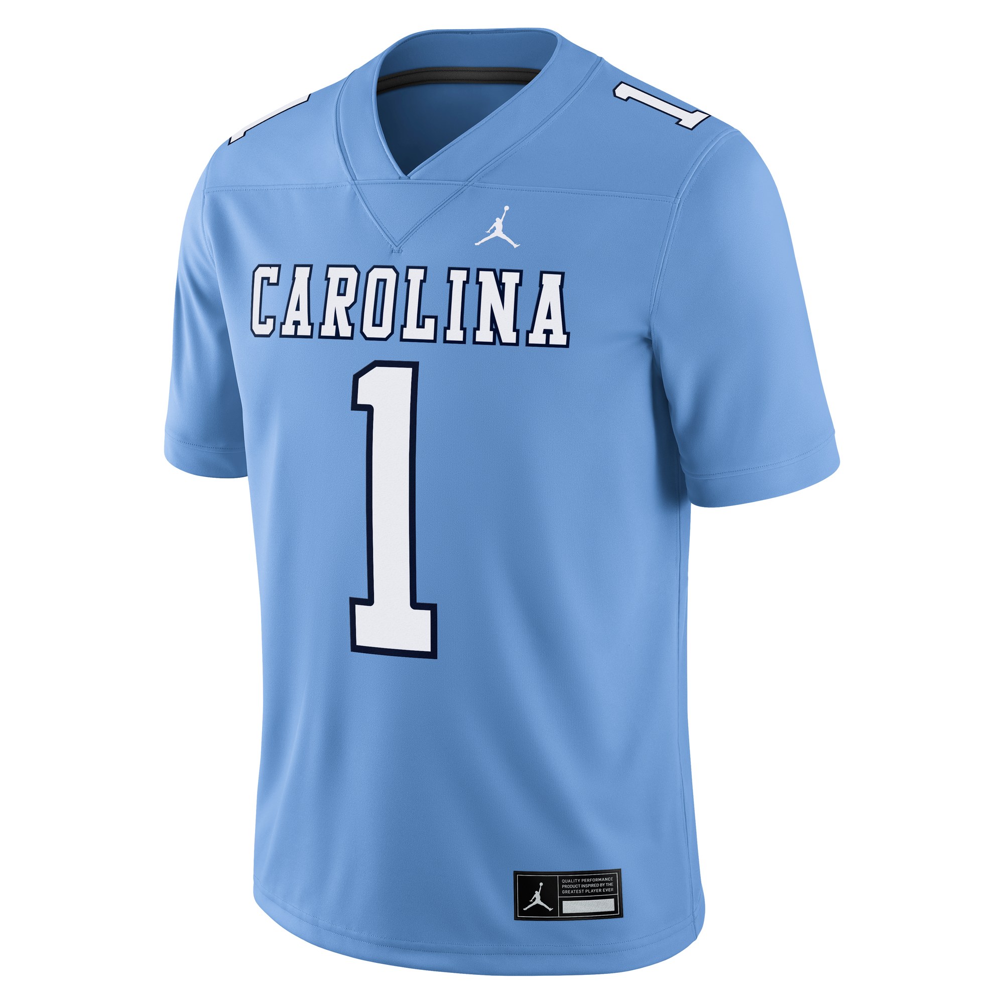 #1 North Carolina Tar Heels Alternate Football Jersey Carolina Blue - front view